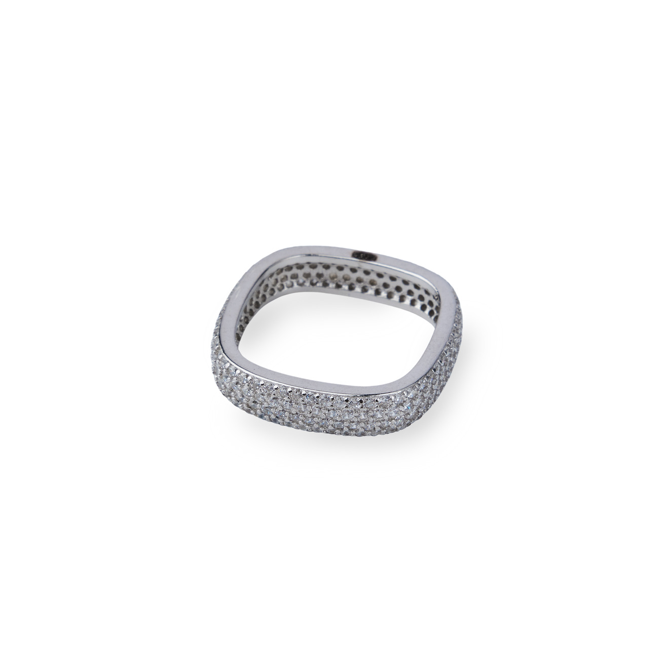 Holy Silver Серебряное квадратное кольцо из серебра с камнями holy silver биколорное кольцо из серебра с вставкой из зеленого кристалла