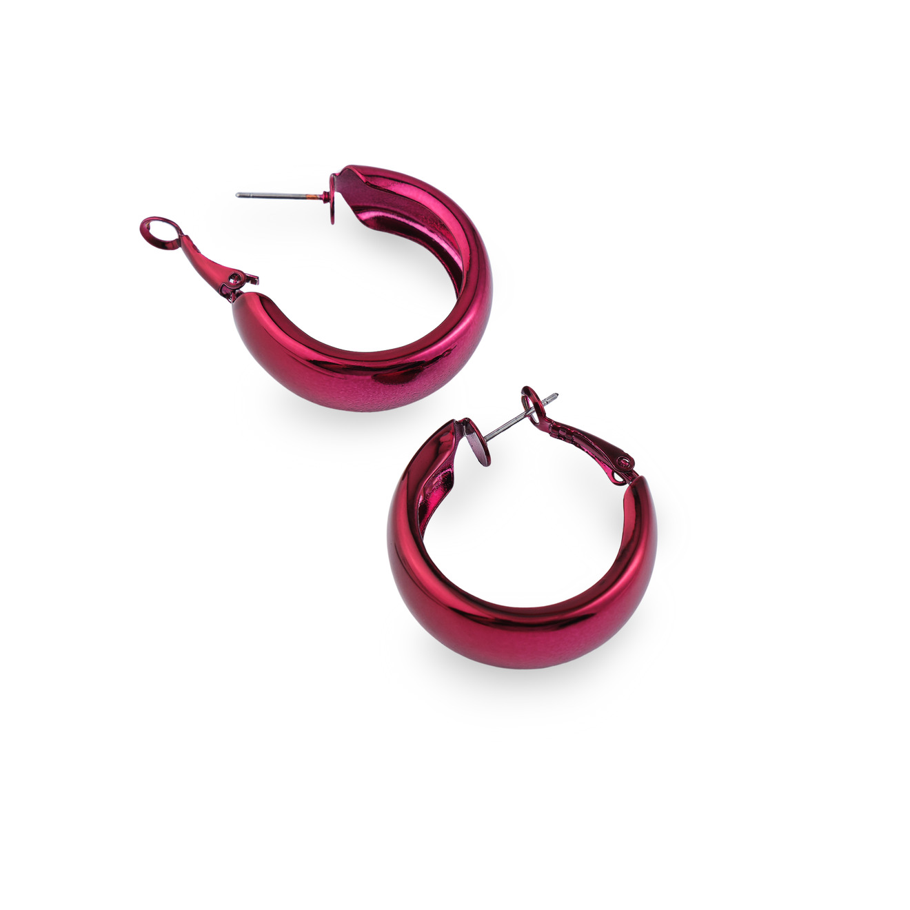 Free Form Jewelry Красные серьги-хупы free form jewelry биколорные серьги полусердца