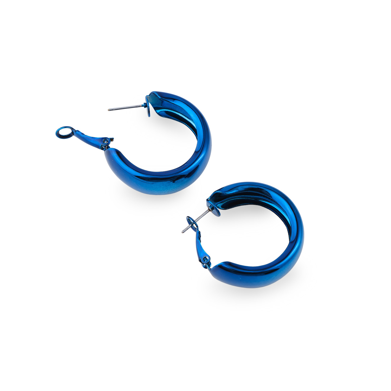 Free Form Jewelry Синие серьги-хупы free form jewelry биколорные подвижные серьги листья