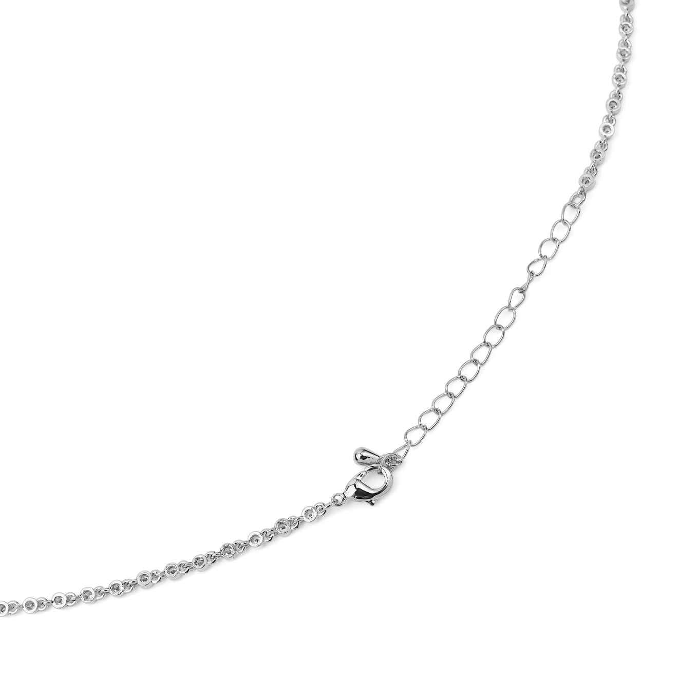Free Form Jewelry Серебристое колье-цепь с кристаллами aqua серебристое длинное колье цепь с подвесками