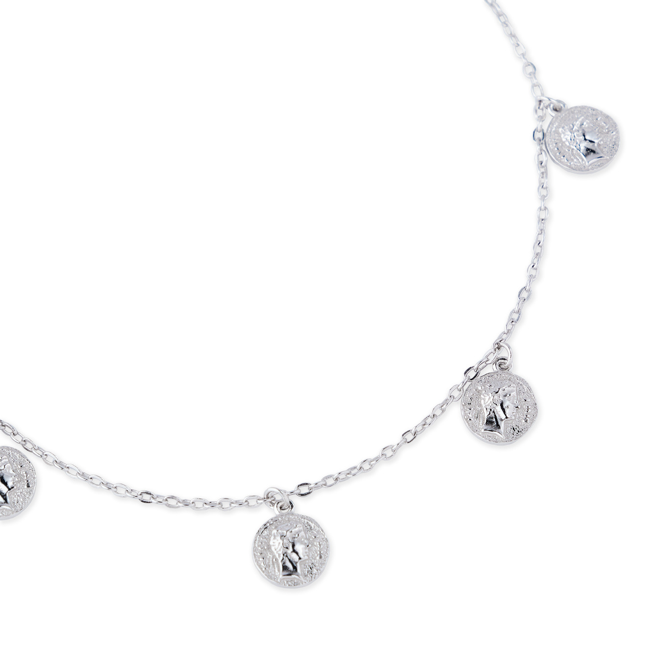 SKYE Браслет из серебра с подвесками в виде монет skye позолоченный тонкий браслет из серебра с цирконием