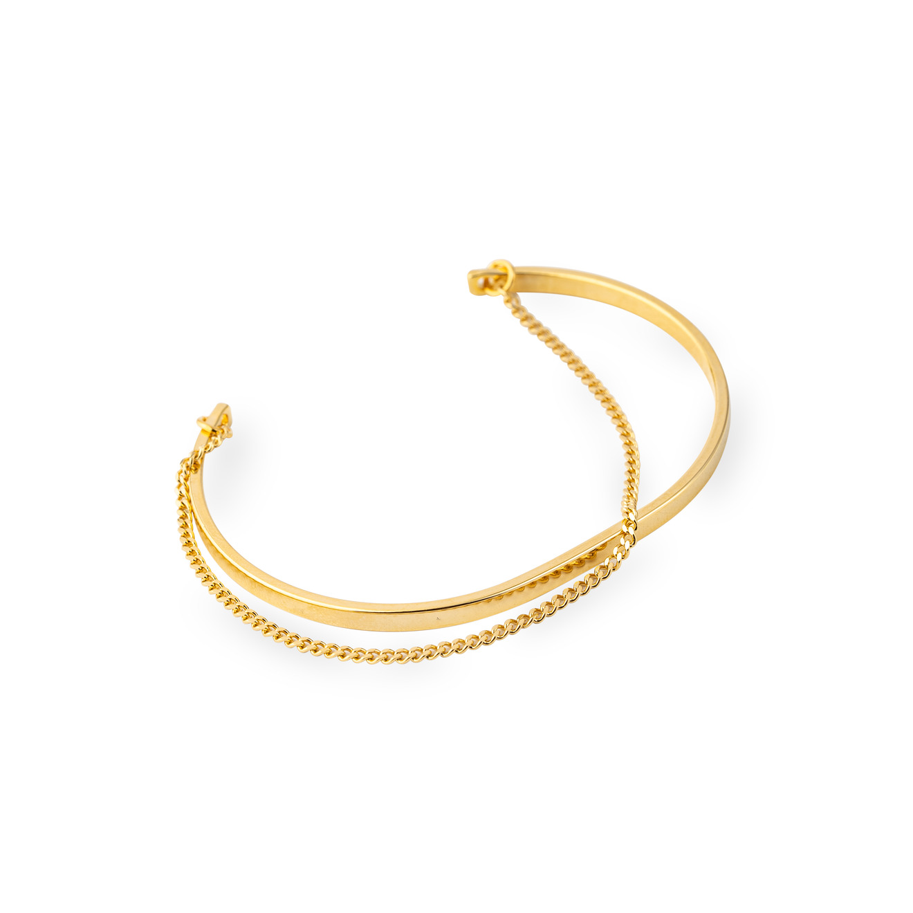 Free Form Jewelry Золотистый незавершенный браслет с цепью браслет free form jewelry золотистый со спиралью 1 шт