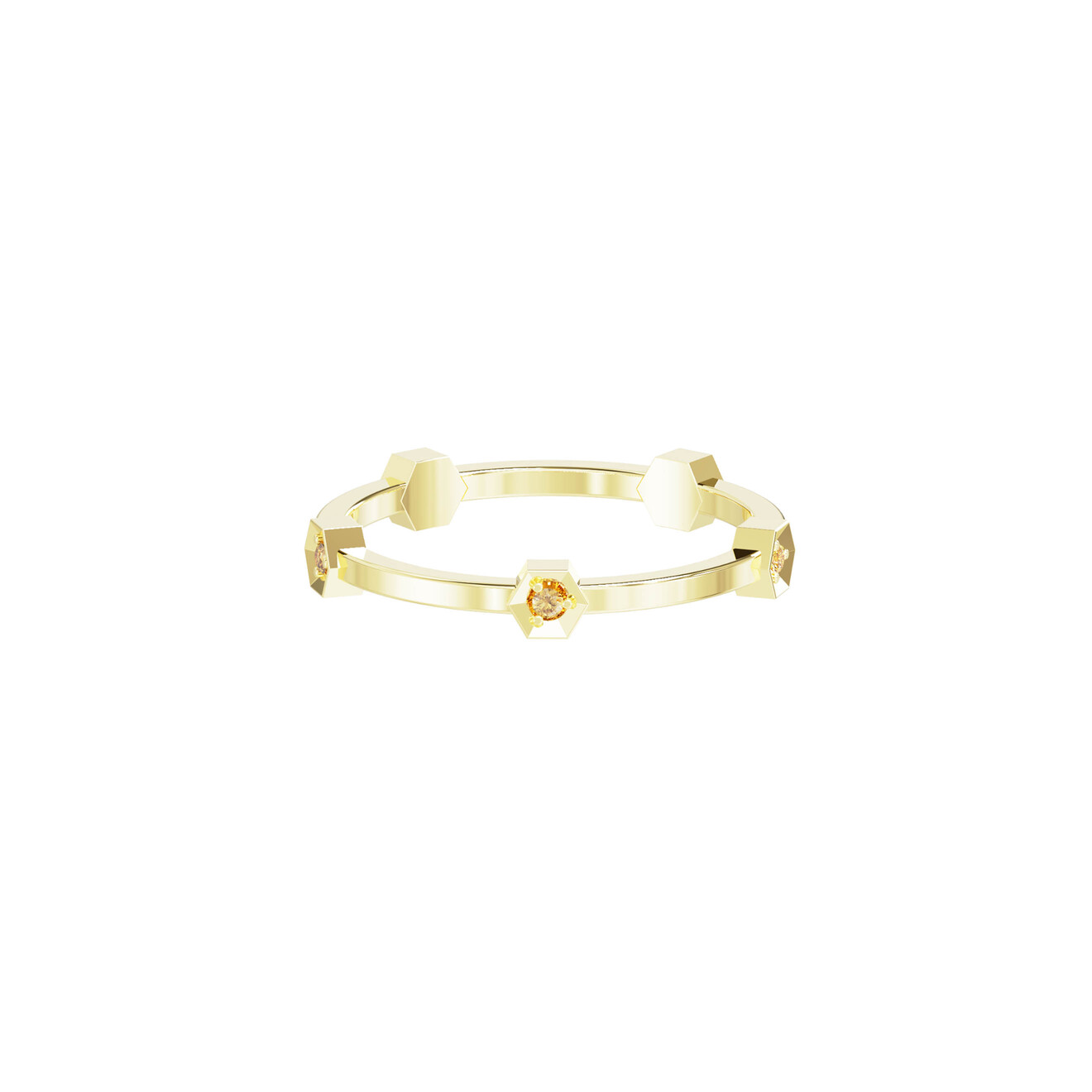 Jewlia Кольцо из золота с пятью сотами и канареечными бриллиантами jewlia кольцо из белого золота с зелеными сапфирами