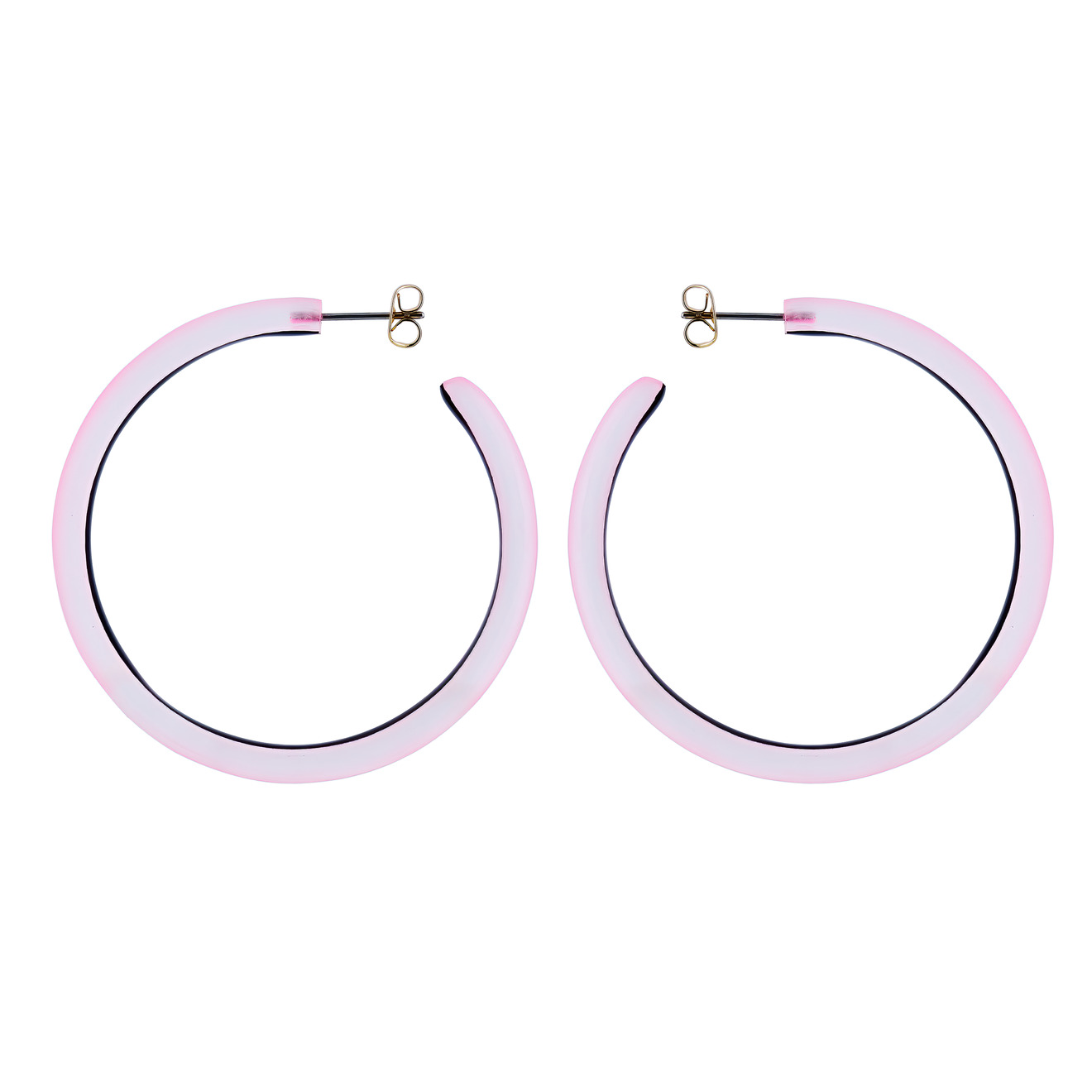 Alexis Bittar Розовые серьги-кольца с люцитовыми вставками