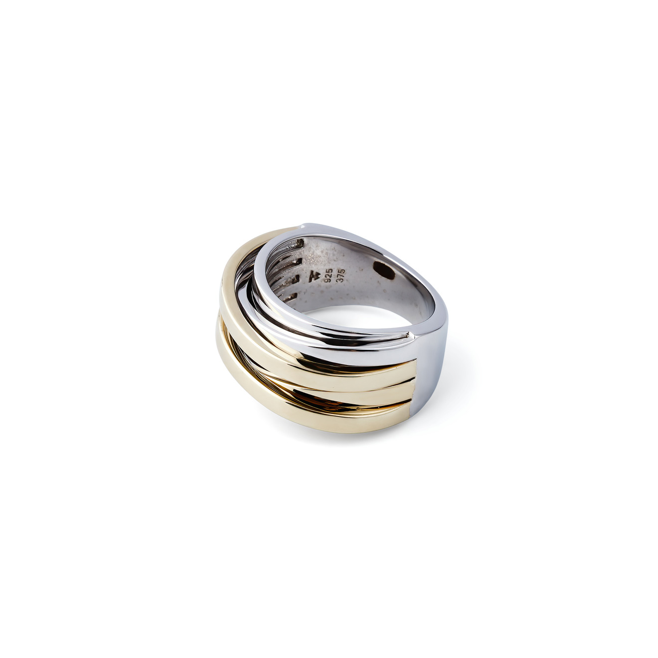 Tom Wood Биколорное кольцо Orb из серебра tom wood биколорный кафф orb