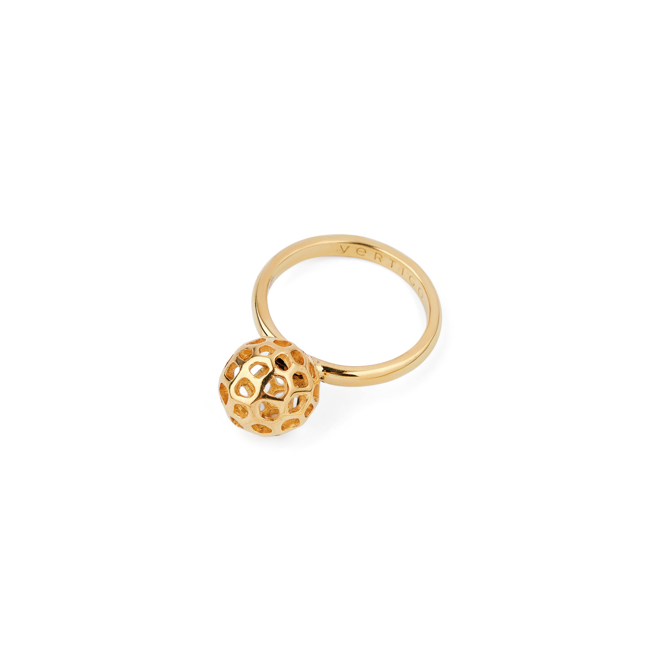 Vertigo Jewellery Lab Позолоченное кольцо CELL VORONOI RADIOLARIA из серебра vertigo jewellery lab фаланговое кольцо из серебра essentials покрытое розовым золотом