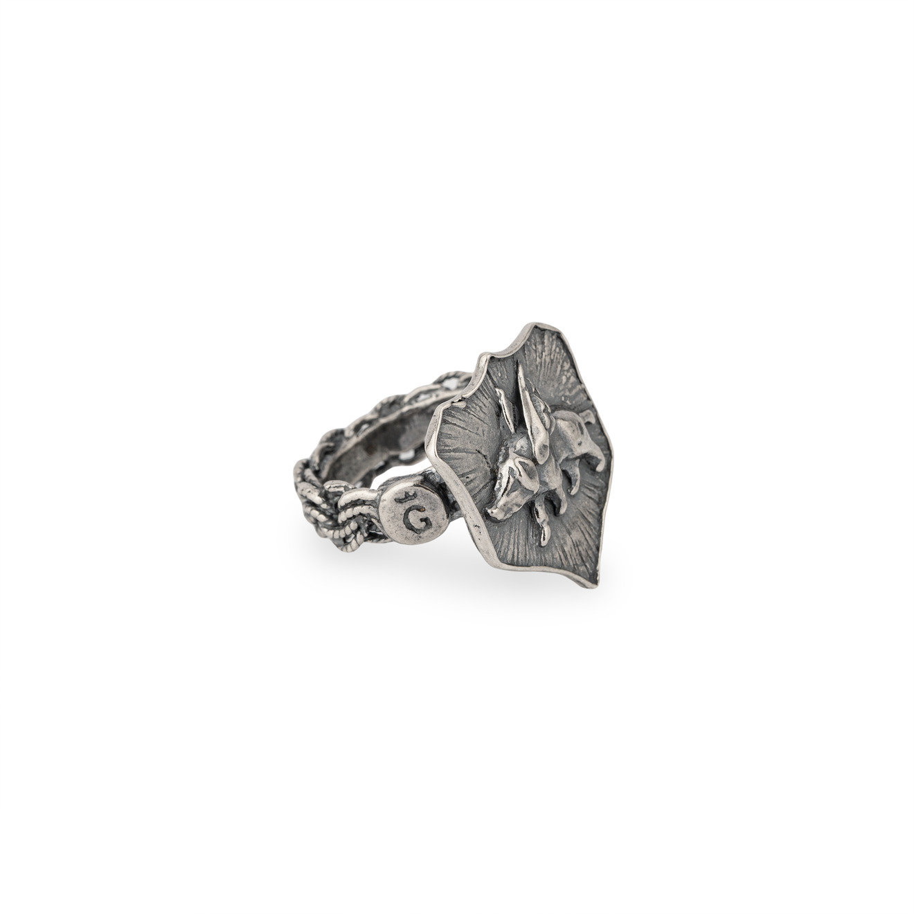 gem kingdom кольцо из серебра с богемским хрусталем и рисунком грифона Gem Kingdom Кольцо из серебра со свиньей с крыльями