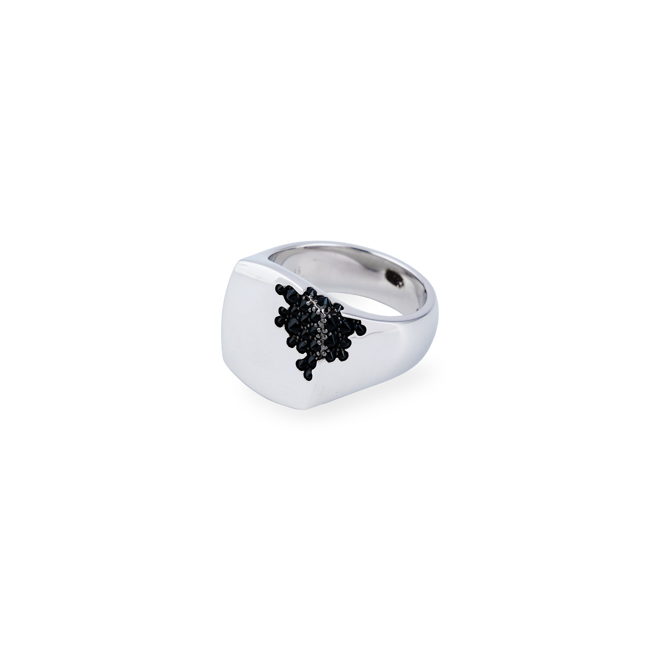 tom wood кольцо печатка из серебра с топазами Tom Wood Кольцо-печатка квадратное Black Molecule