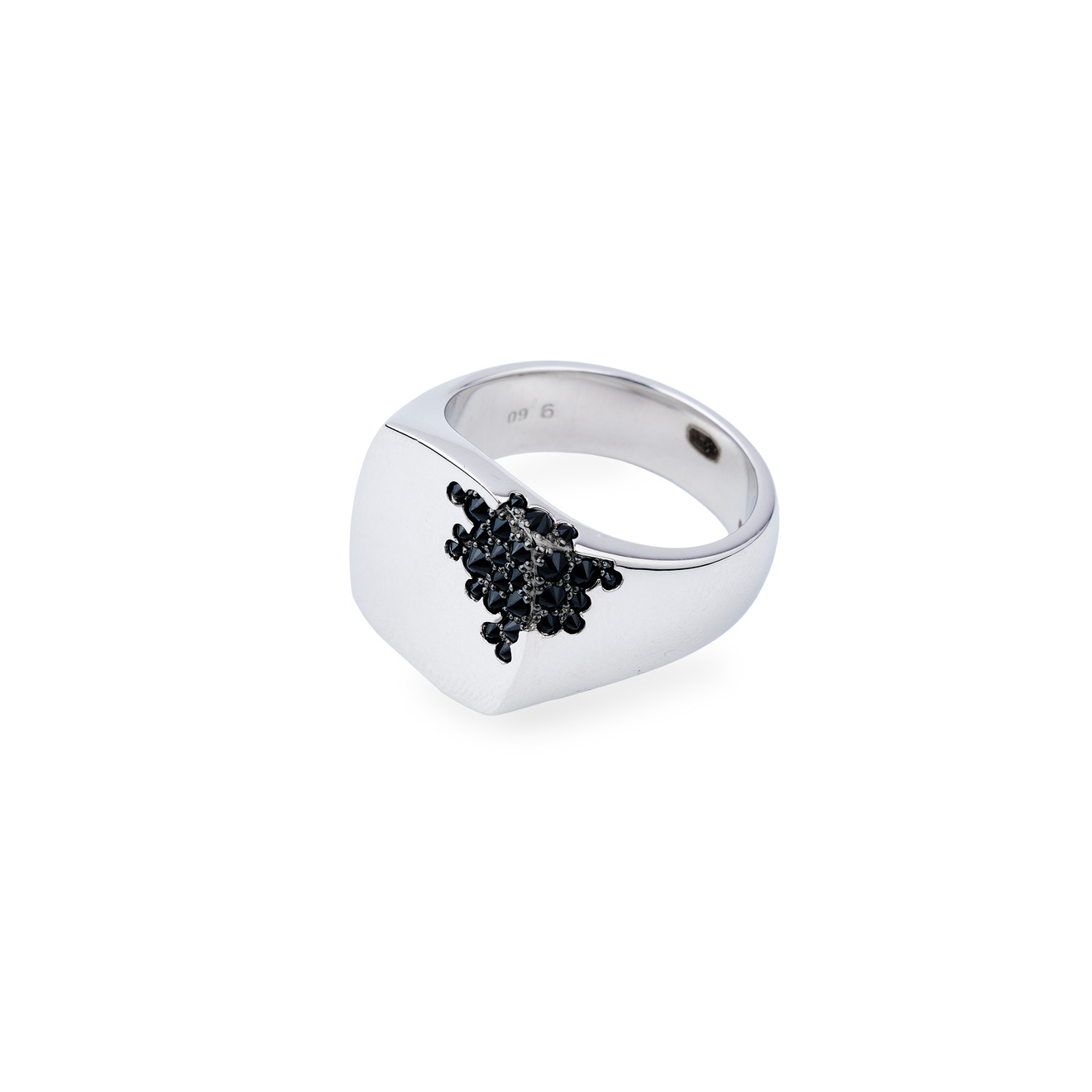 tom wood кольцо печатка из серебра с топазами Tom Wood Мужское кольцо-печатка квадратное Black Molecule