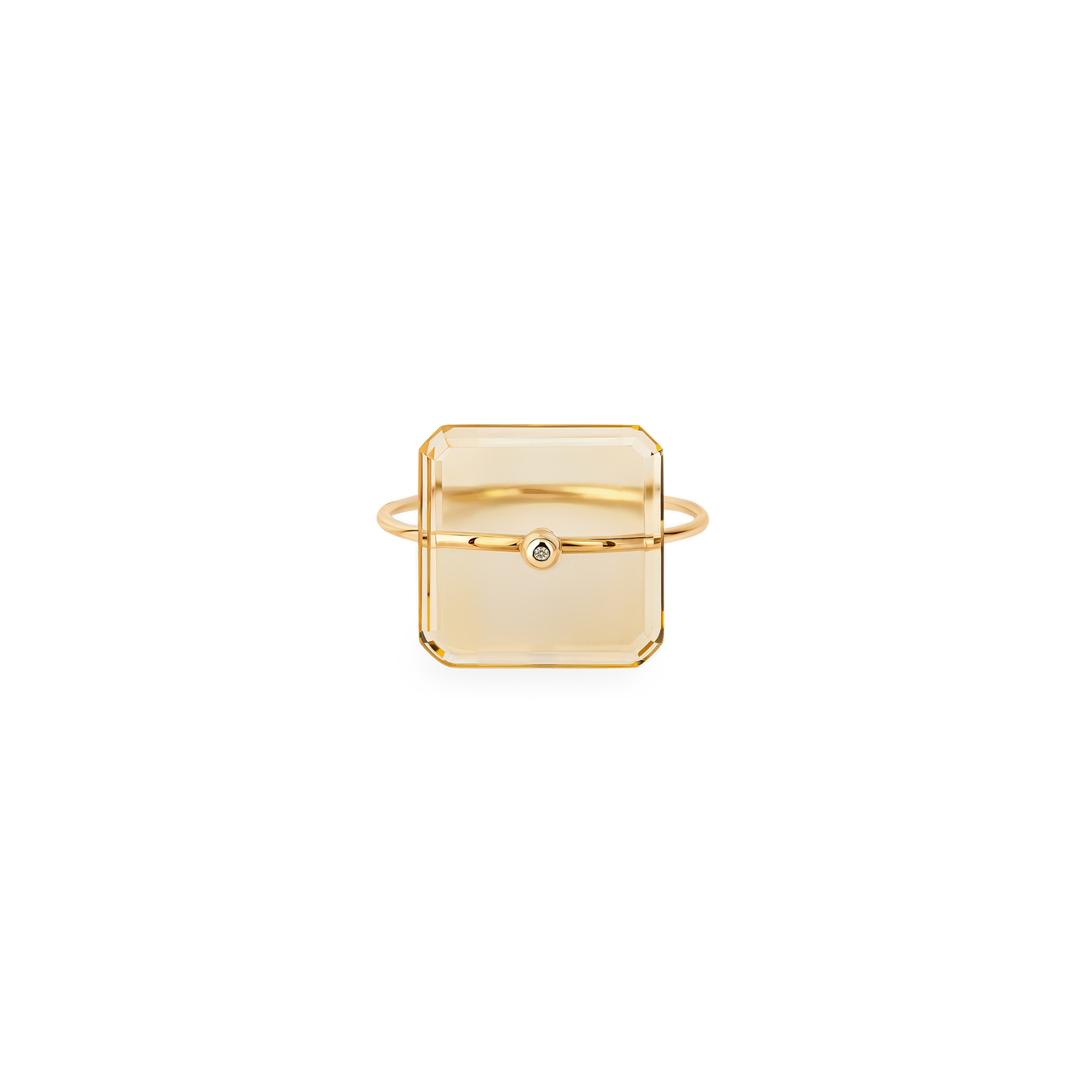Anima Кольцо из золота с цитрином и бриллиантом колье с 1 бриллиантом из серебра и золота