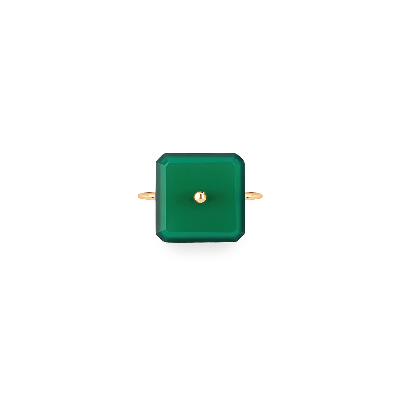 цена Anima Кольцо из золота с зеленым ониксом