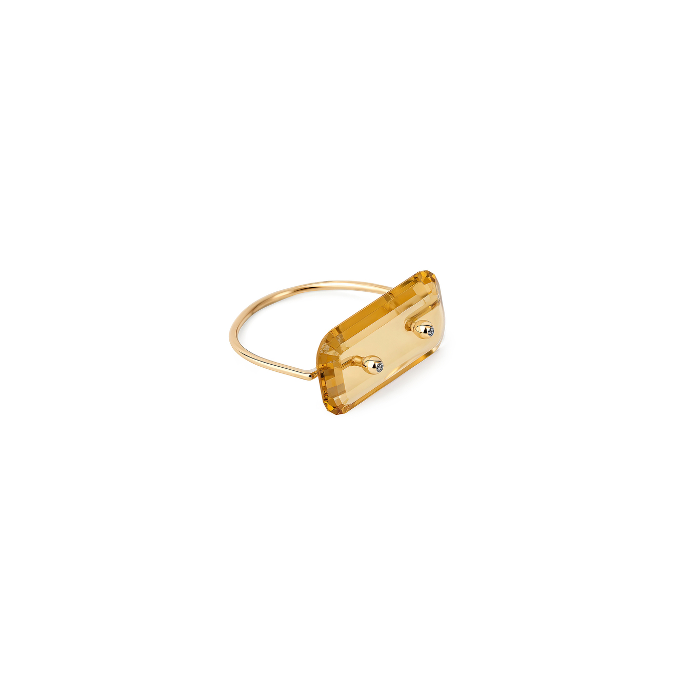 Anima Кольцо из золота с цитрином и бриллиантами подвеска с цитрином и бриллиантами из белого золота