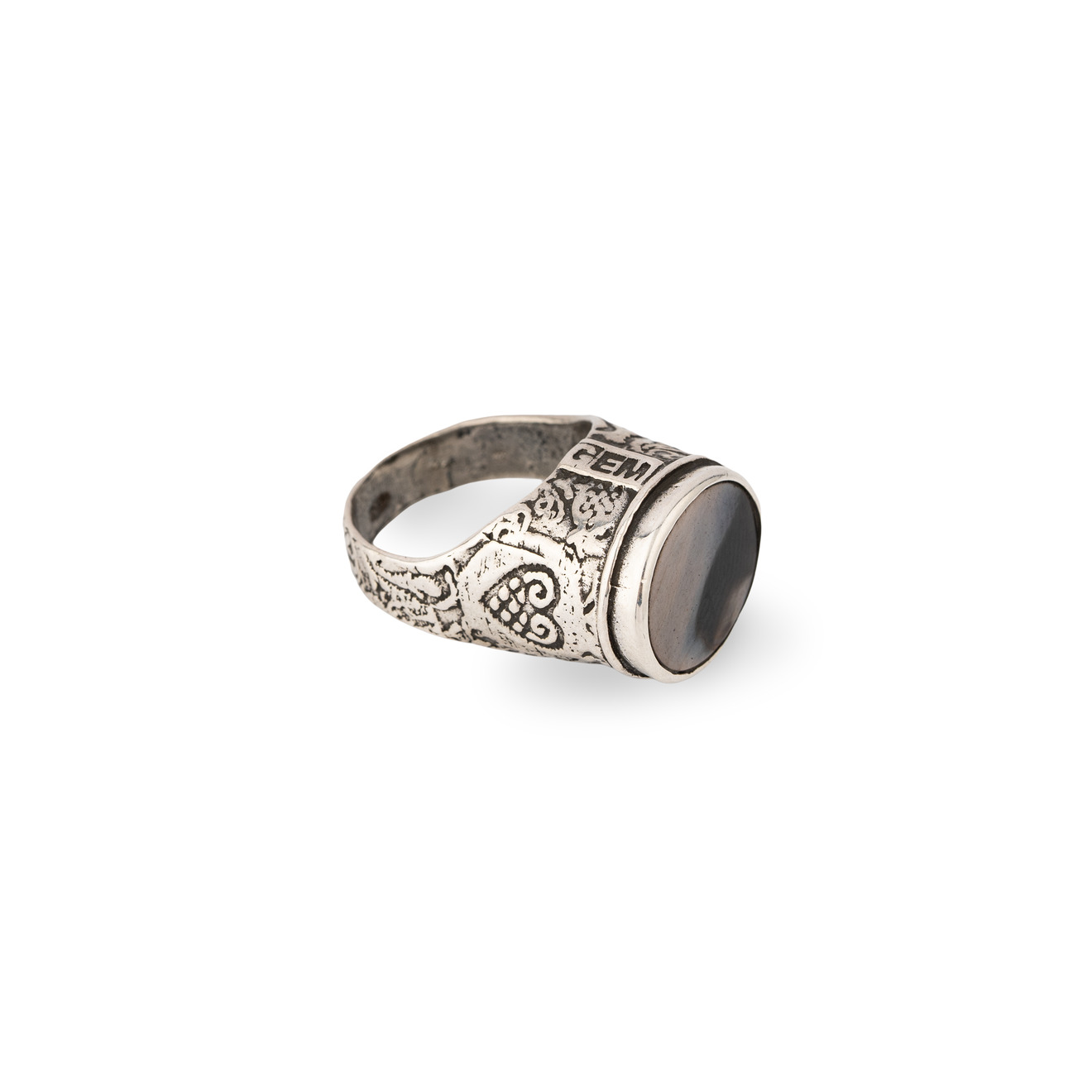 Gem Kingdom Кольцо из серебра с вставкой из серого перламутра gem kingdom черно белое кольцо из серебра с ручной росписью