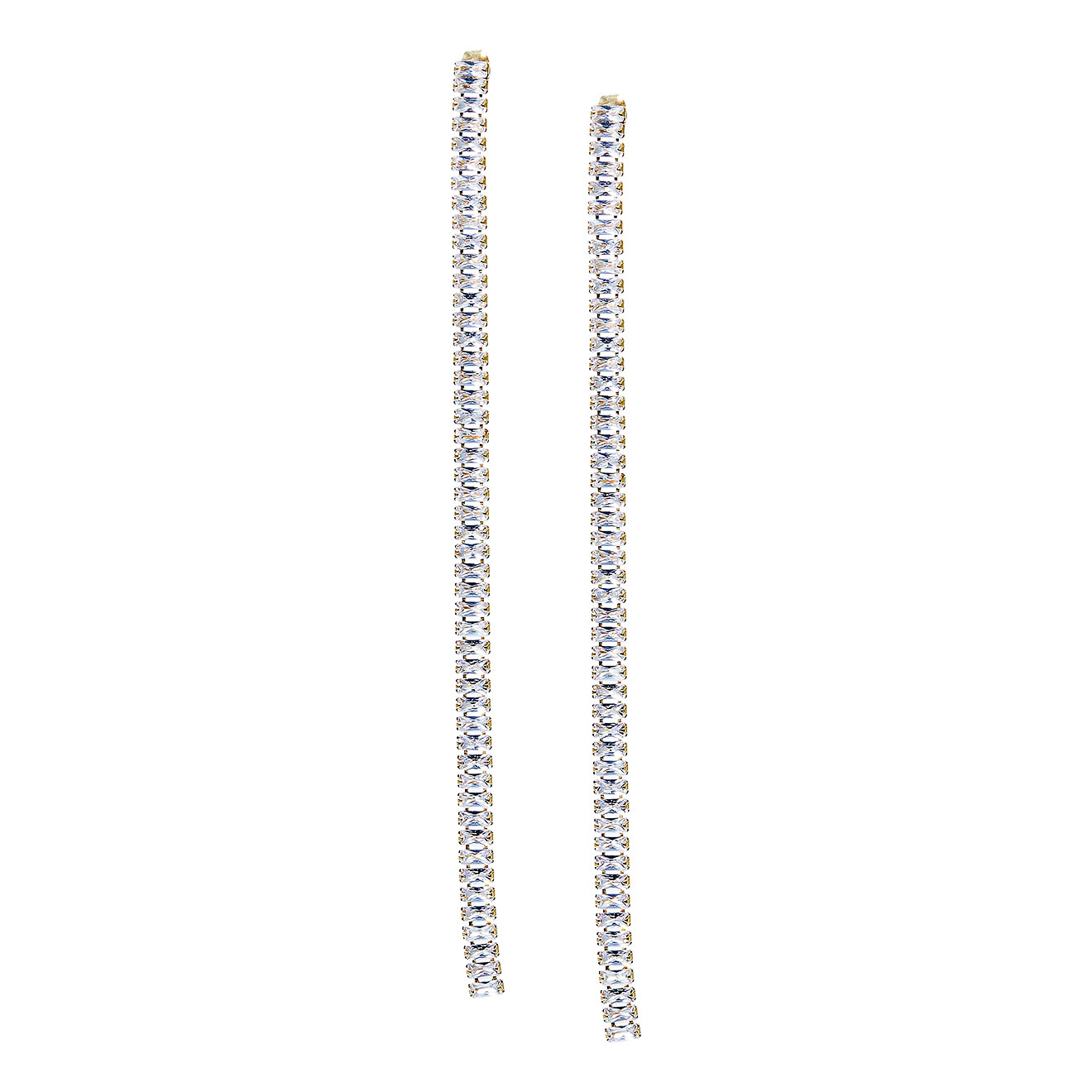 Herald Percy Золотистые длинные серьги-дорожки с кристаллами lisa smith золотистые длинные серьги с двумя кристаллами