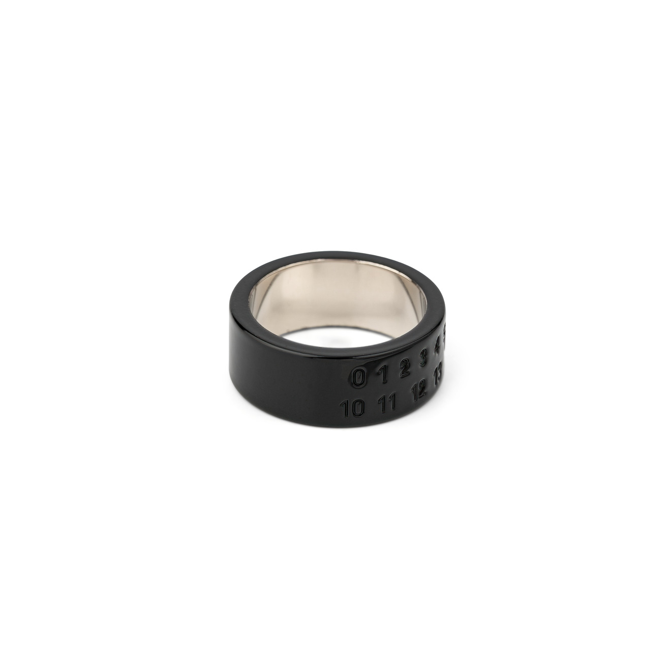 MM6 Maison Margiela Черное кольцо с логотипом