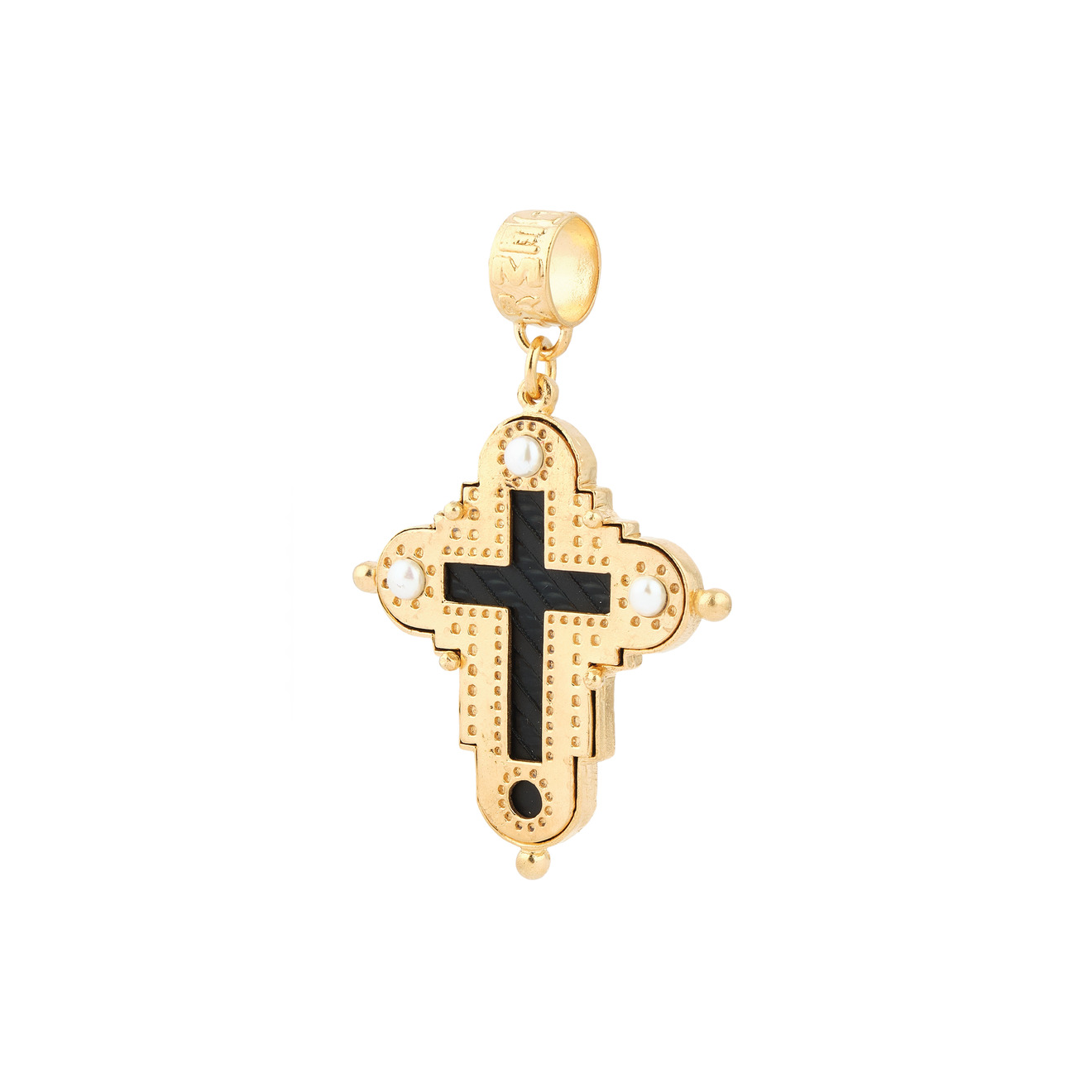 Gem Kingdom Позолоченная подвеская-крест с жемчугом gem kingdom позолоченный браслет с жемчугом