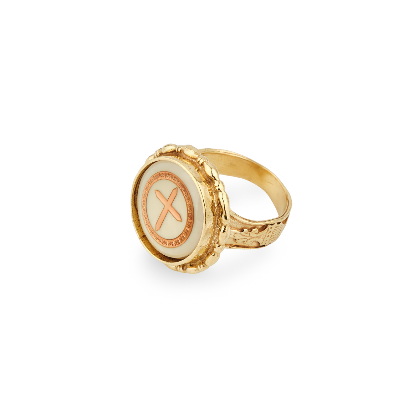 Gem Kingdom Позолоченное кольцо с белым перламутром gem kingdom золотистое кольцо с зеленым агатом