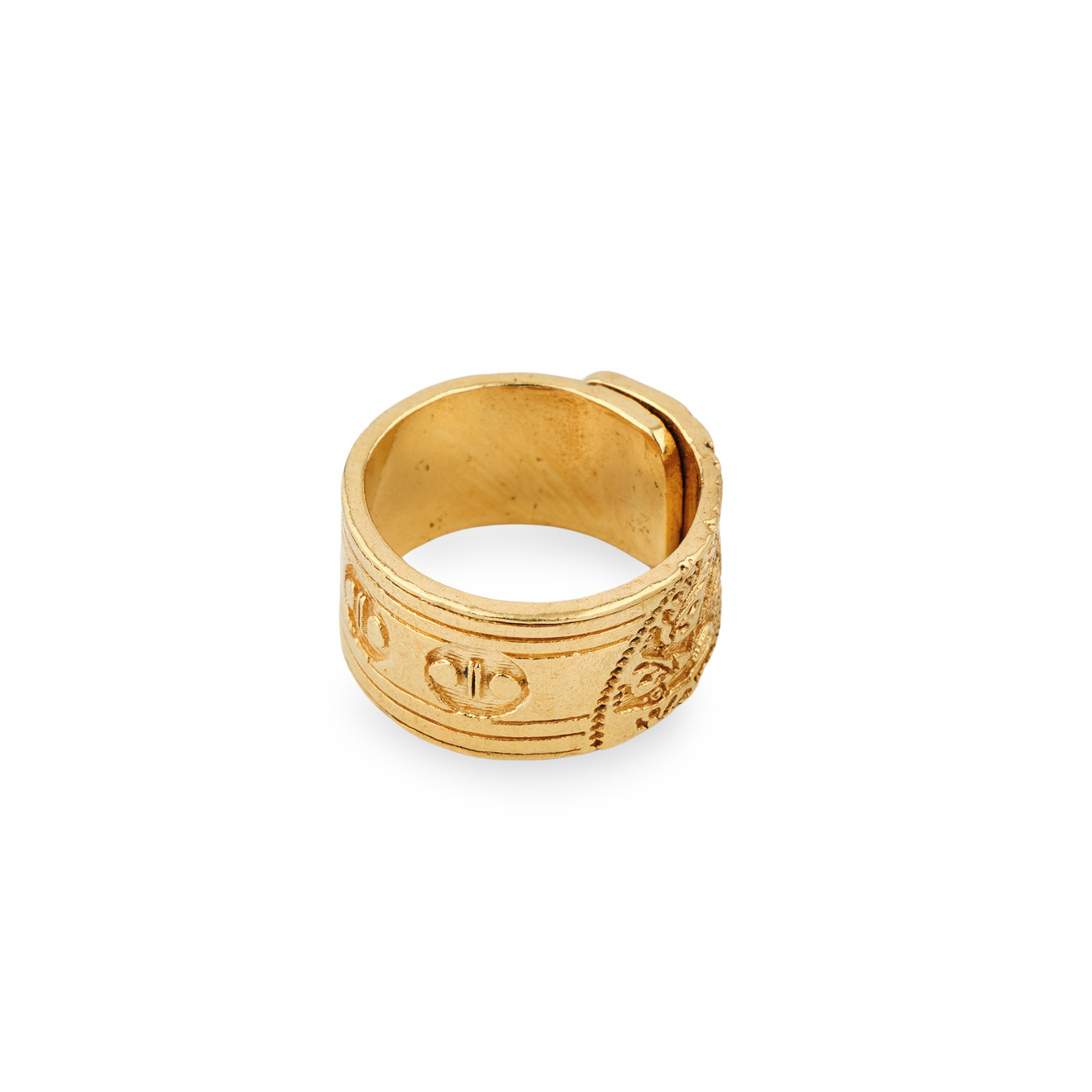 Gem Kingdom Позолоченное кольцо с рисунком gem kingdom золотистое тонкое кольцо lizzy с красным агатом