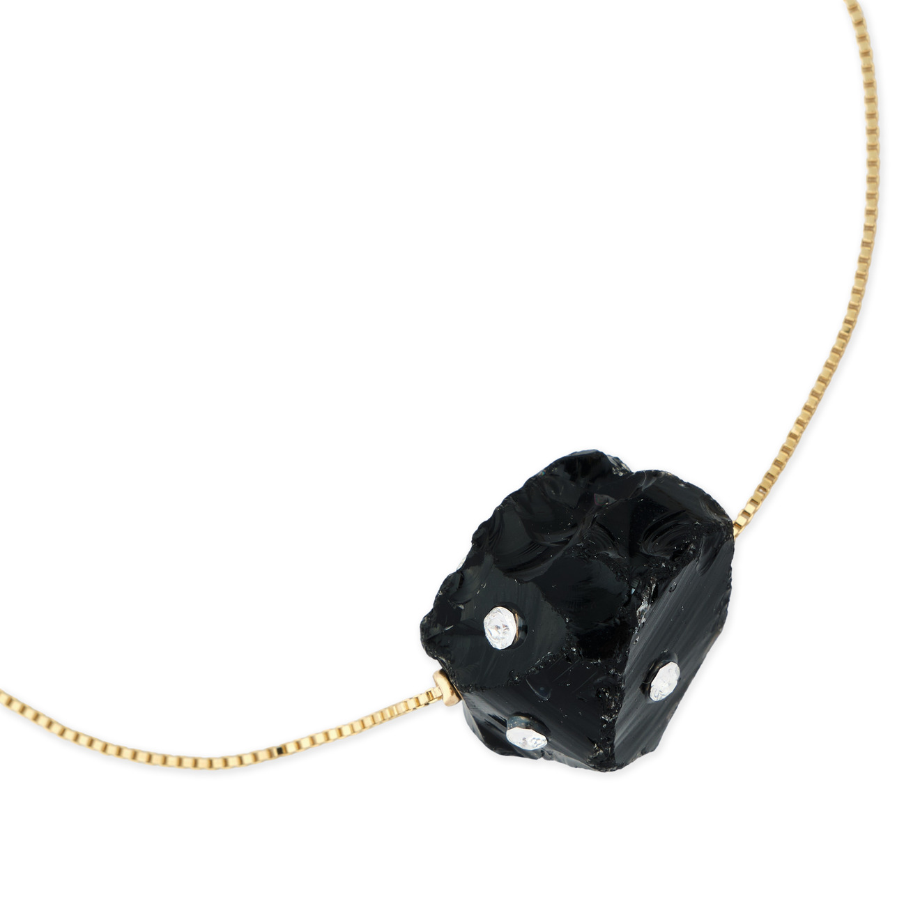 Marni Золотистый браслет с черным обсидианом lisa smith золотистый открытый браслет с текстурой