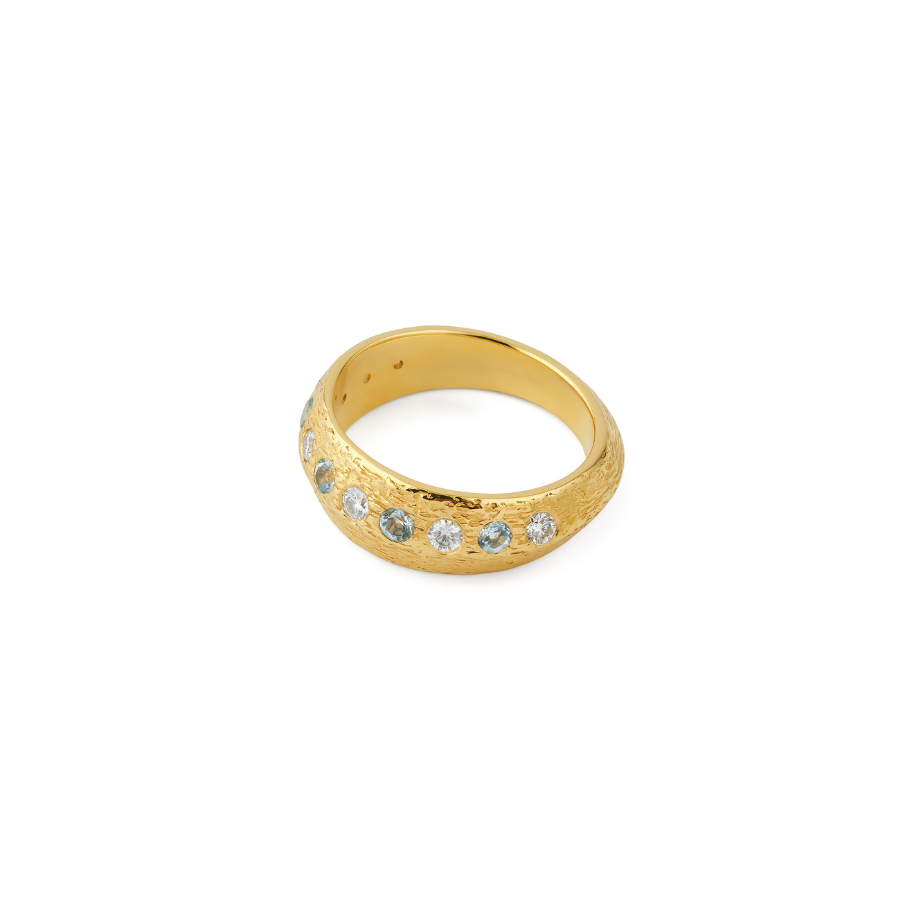 KRASHE jewellery Позолоченное кольцо «Вороны - Москвички» с муассанитами и топазами цена и фото