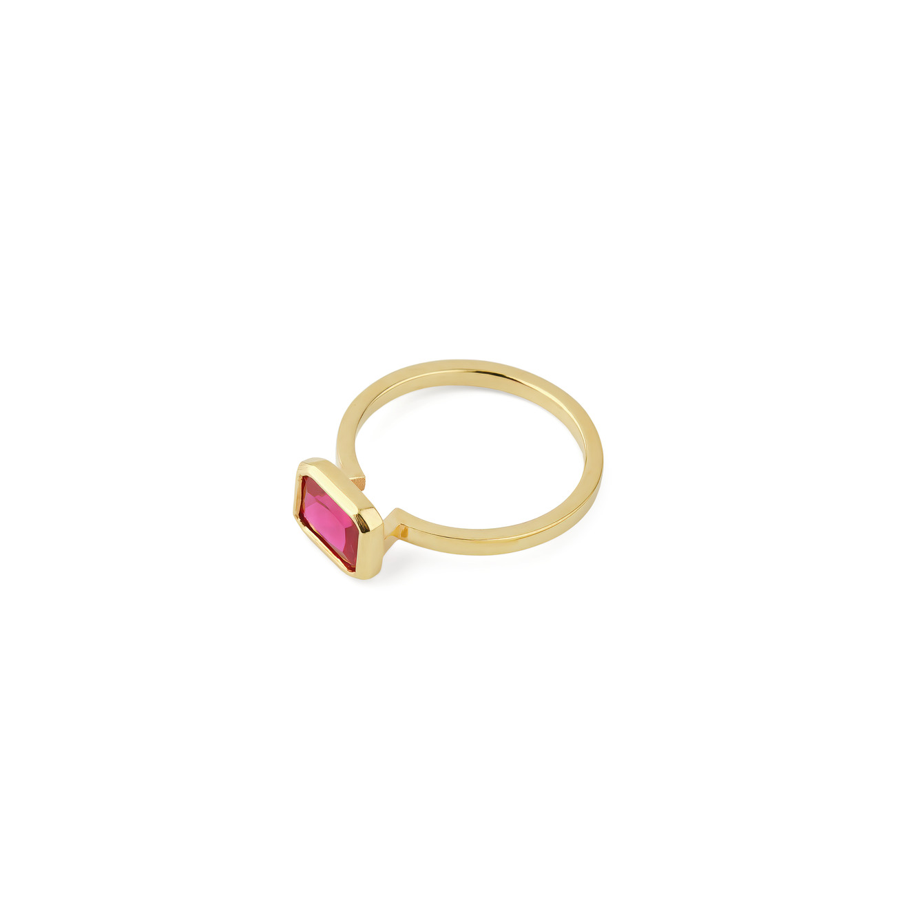KRASHE jewellery Позолоченное кольцо Lollypop с синтетическим рубином
