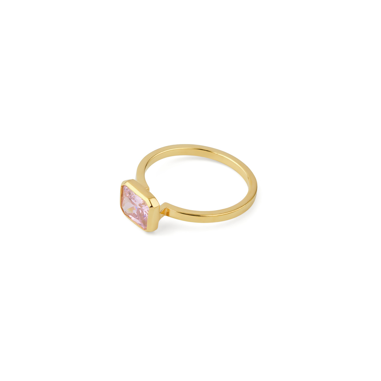 KRASHE jewellery Позолоченное кольцо Lollypop с розовым кристаллом позолоченное кольцо с розовым опалом