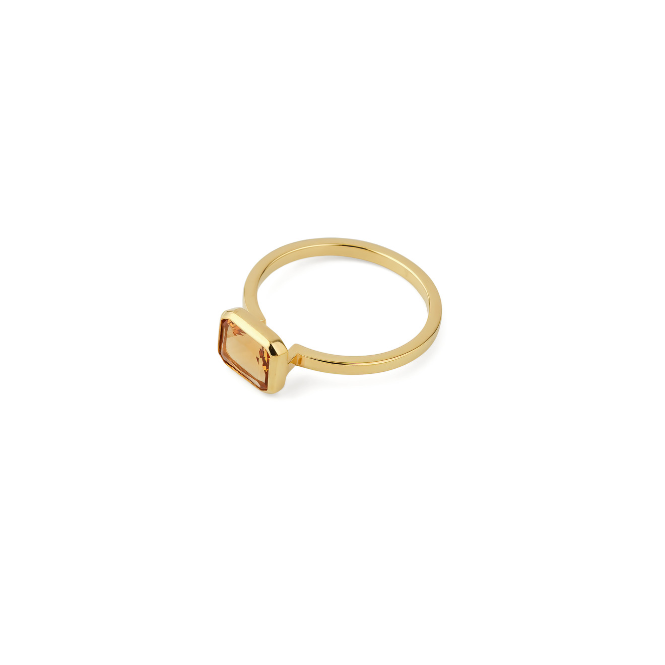 KRASHE jewellery Позолоченное кольцо Lollypop с желтым кристаллом aqua матовое бисерное кольцо с желтым смайлом