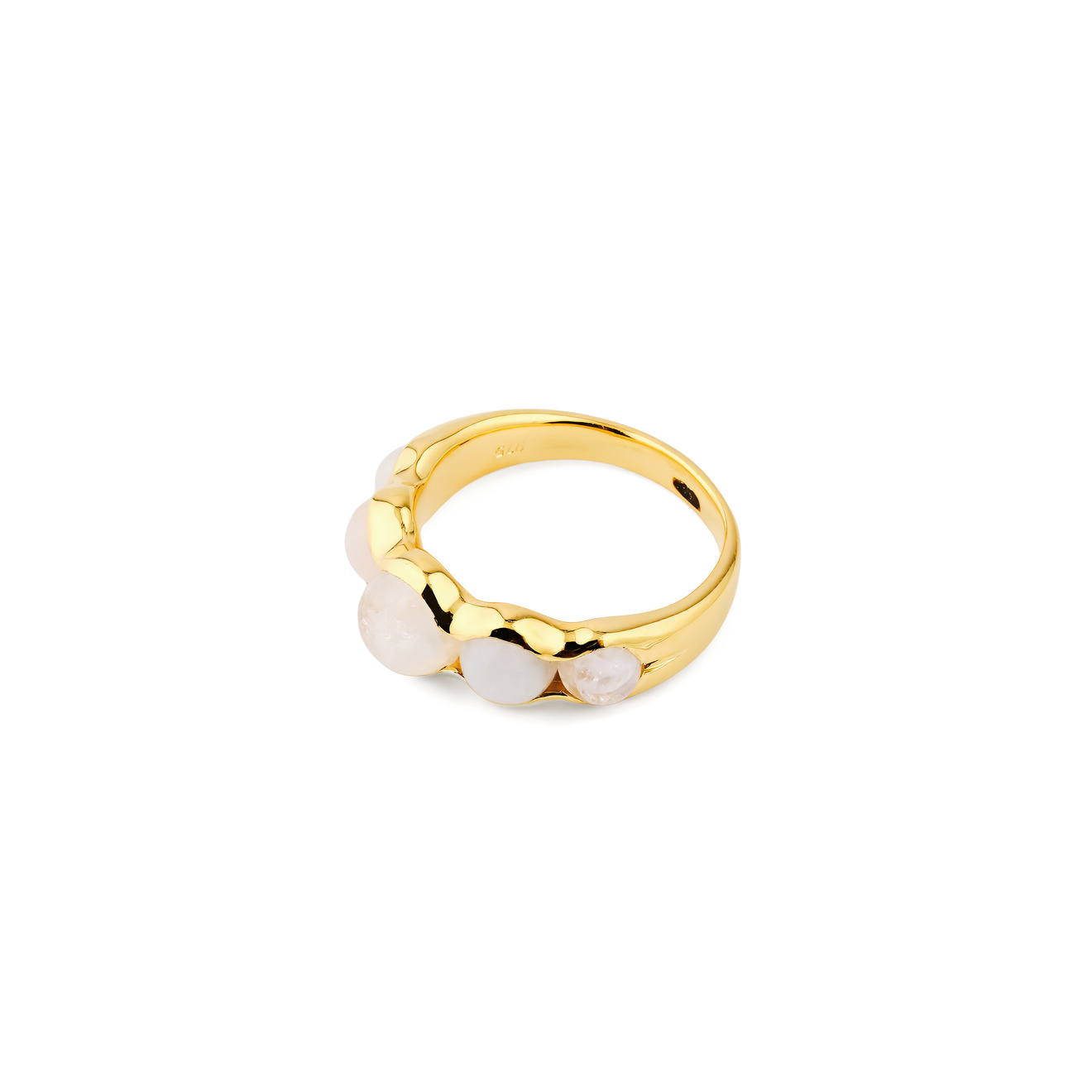 Evren Kayar Позолоченное кольцо Sweet Pea с кварцем позолоченное кольцо с розовым кварцем