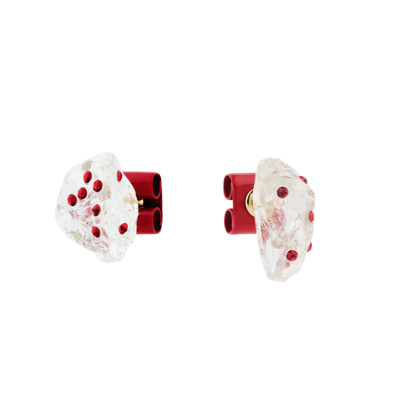 Marni Пусеты с белым кварцем с красными кристаллами браслет с амазонитом белым агатом и кварцем