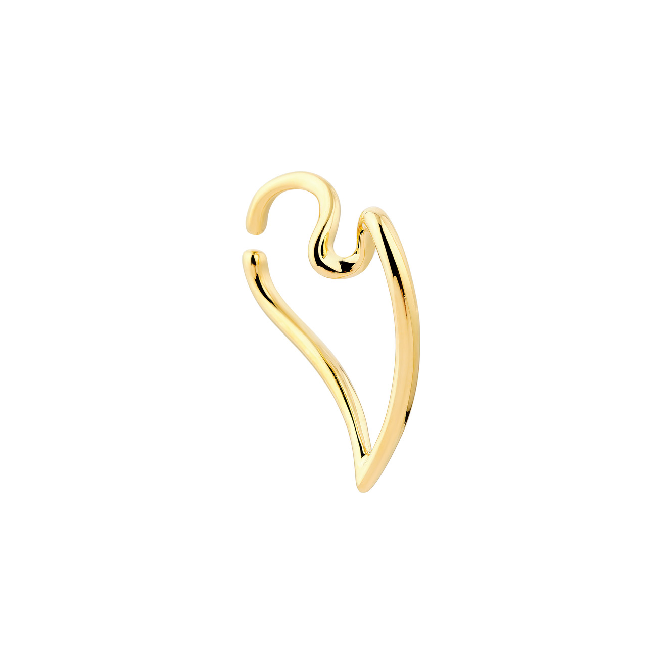 Free Form Jewelry Золотистый кафф в виде сердечка браслет free form jewelry золотистый со спиралью 1 шт