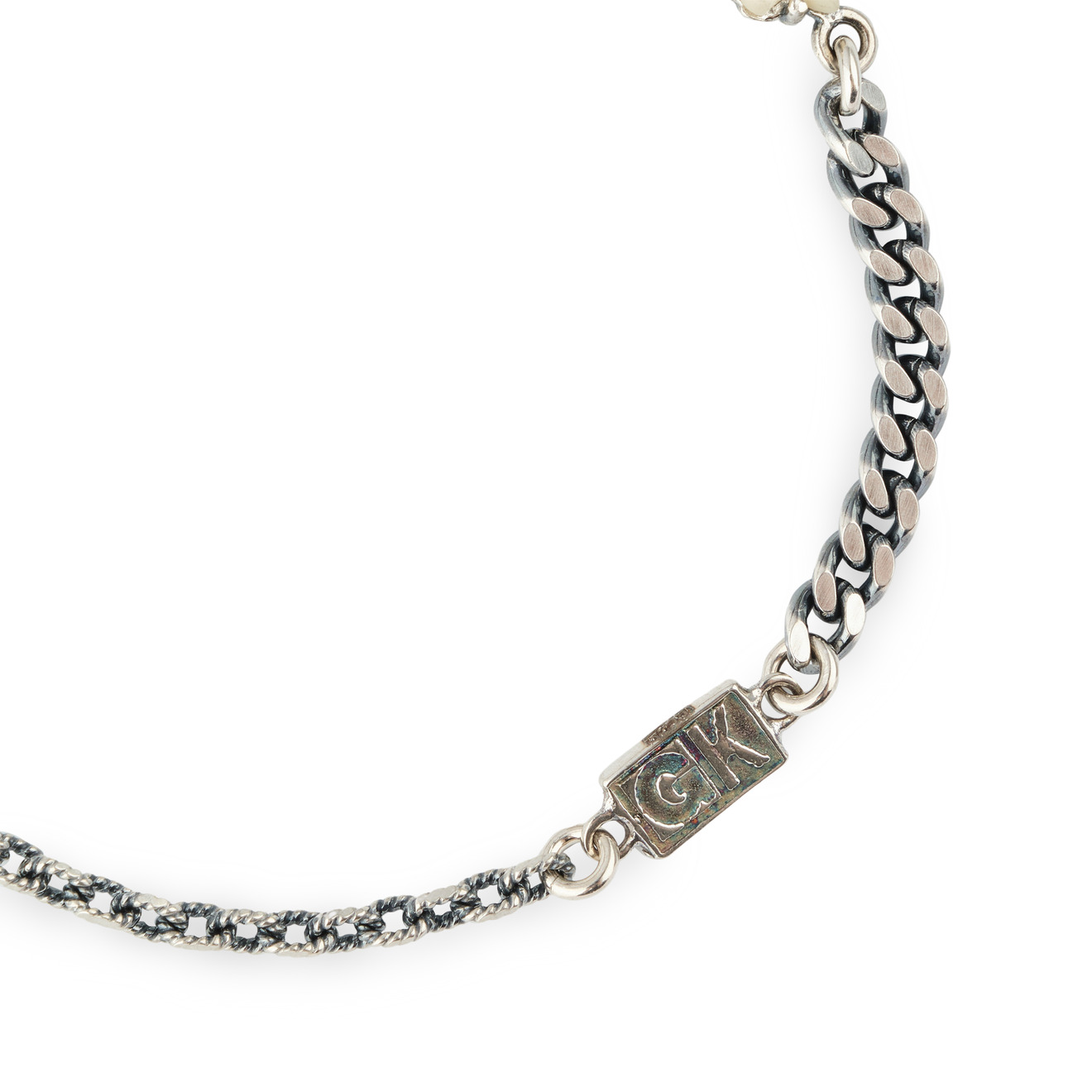 цена Gem Kingdom Браслет-цепь из серебра с черно-белыми геральдическими лилиями
