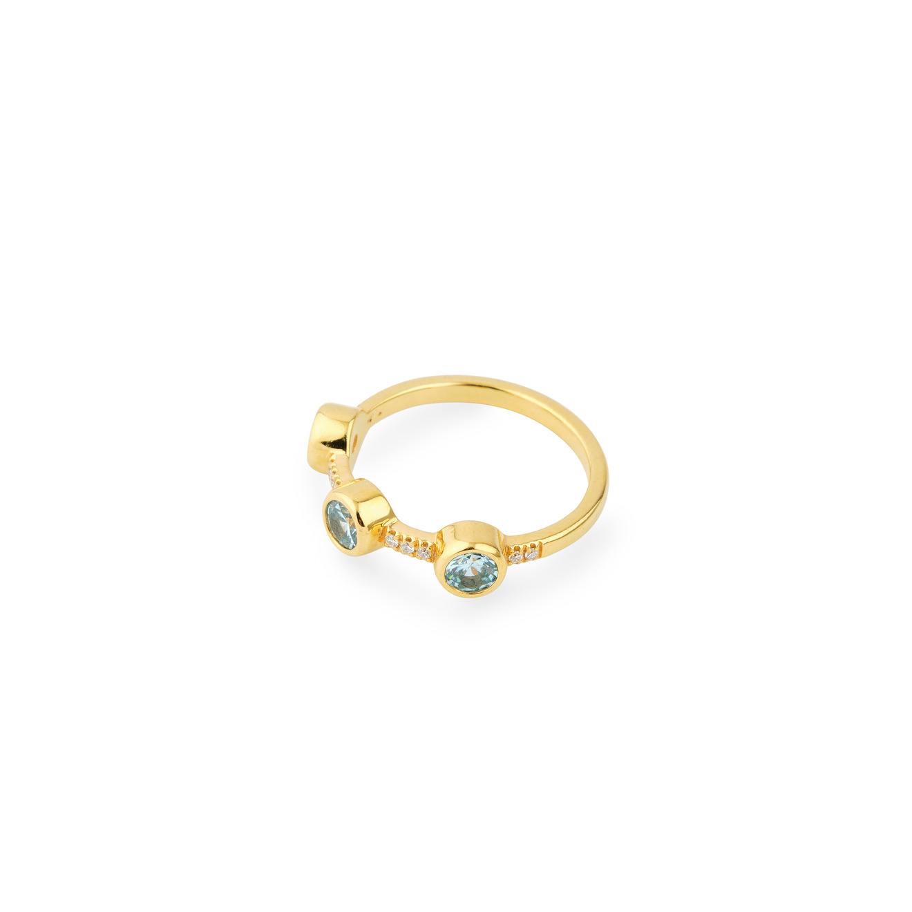 KRASHE jewellery Позолоченное кольцо «Кристаллы поярче» с топазами и муассанитами