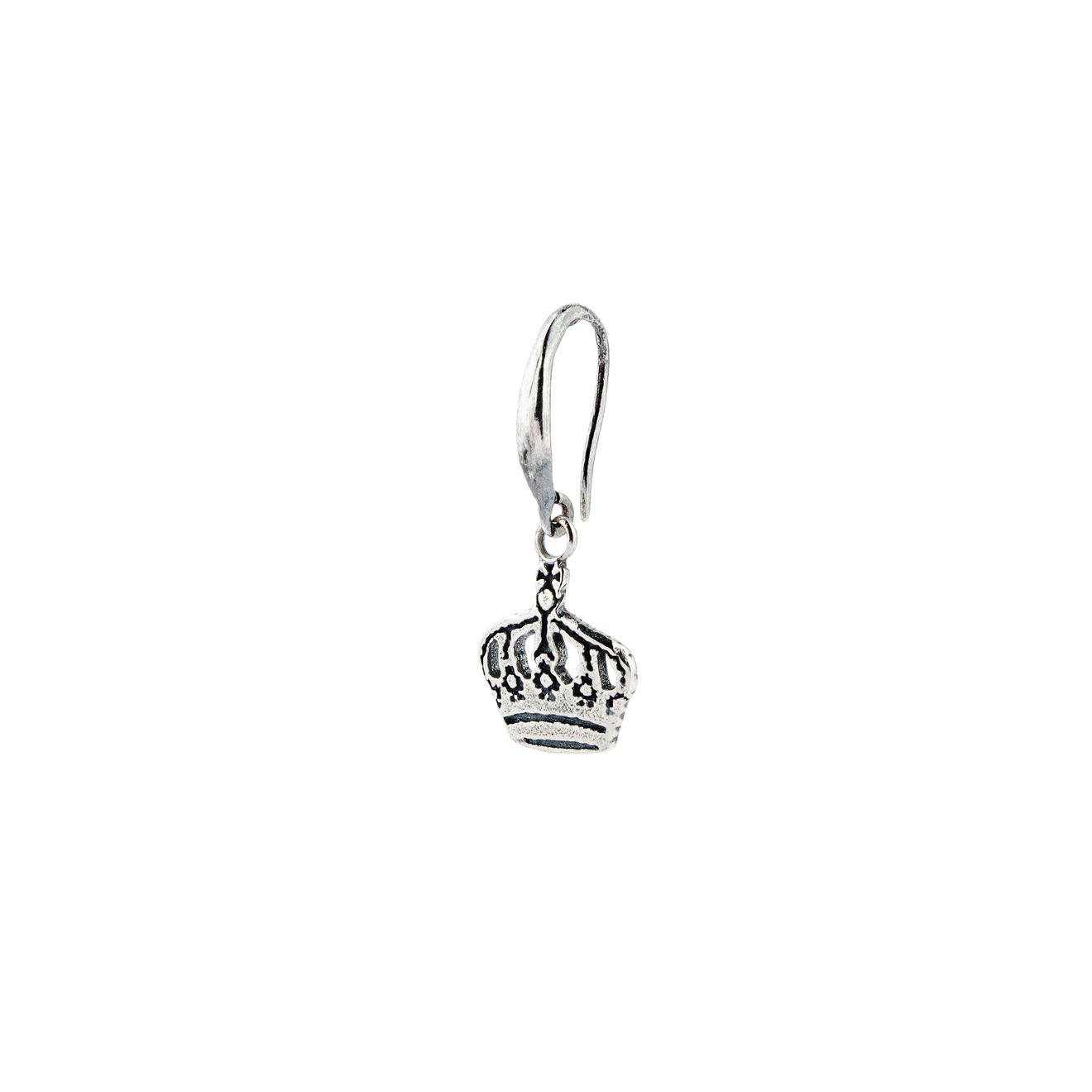 gem kingdom тонкое кольцо из серебра lizzy с синим агатом Gem Kingdom Моносерьга из серебра с короной