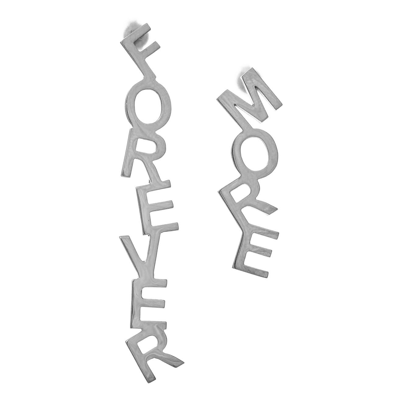 Серебристые серьги Forever more