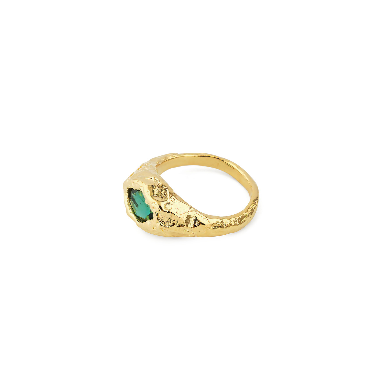 Ringstone Позолоченная печатка Elle с зеленым кварцем ringstone кольцо печатка blanc из серебра