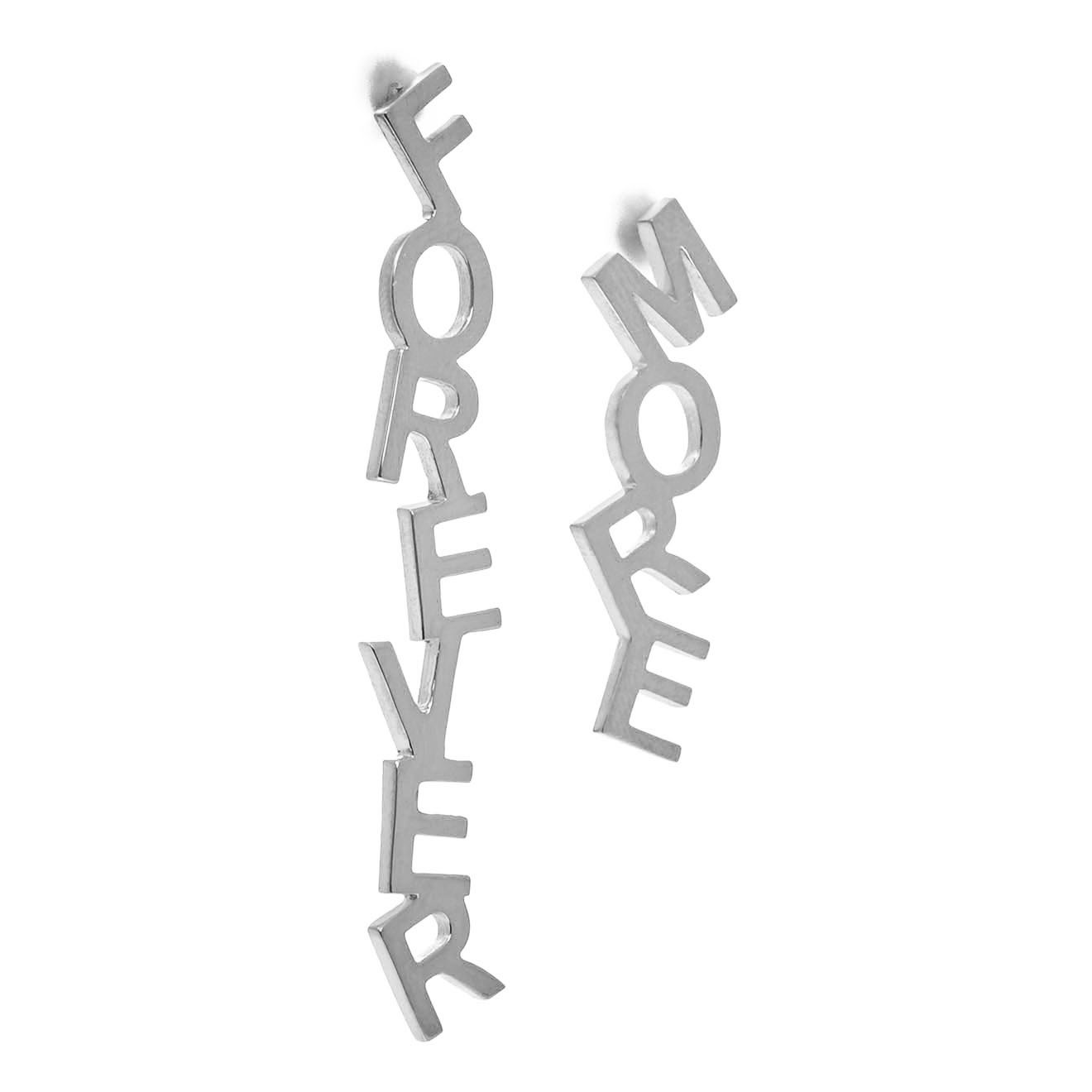 Серебристые серьги Forever more