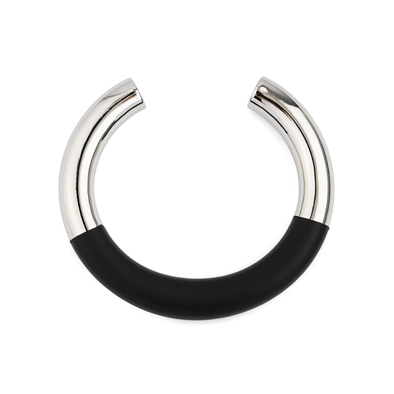 Free Form Jewelry Серебристый незавершенный браслет с черной вставкой цена и фото