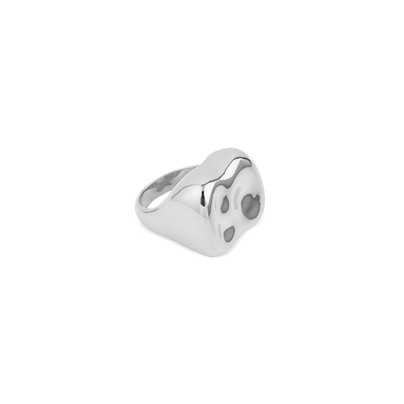 Free Form Jewelry Серебристое мятое кольцо-печатка free form jewelry серебристое двойное кольцо с бантиком и кристаллами