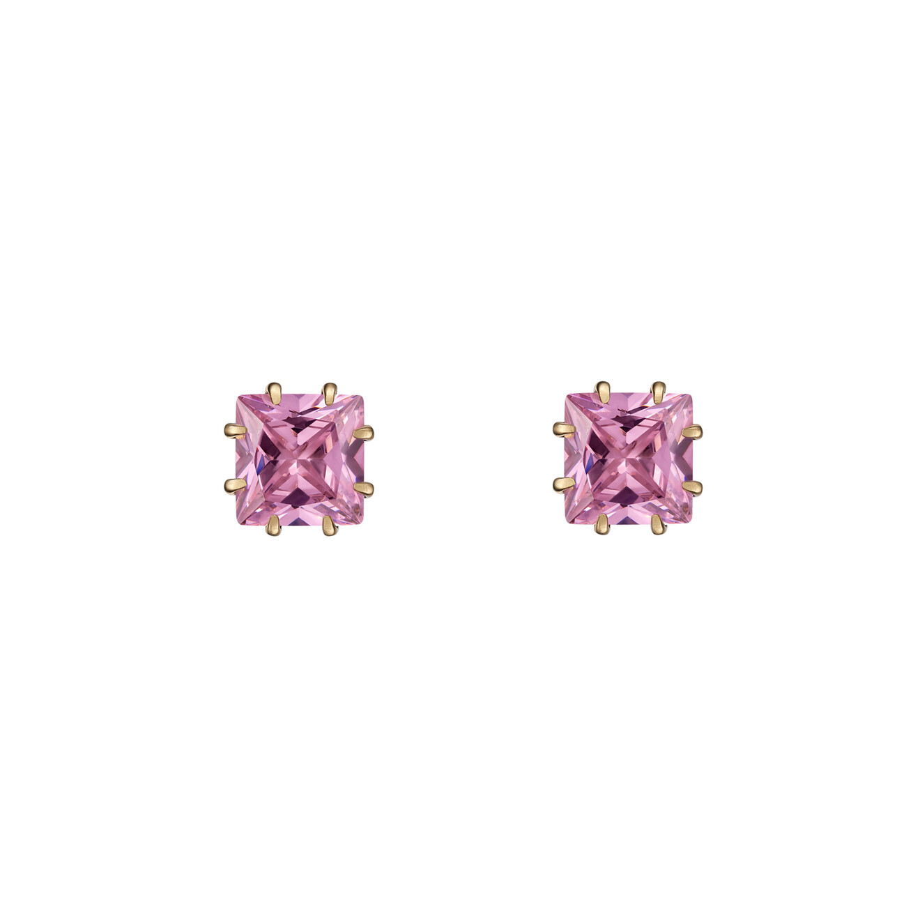 Fiore di Firenze Серьги пусеты с розовым кристаллом VIVIENNE
