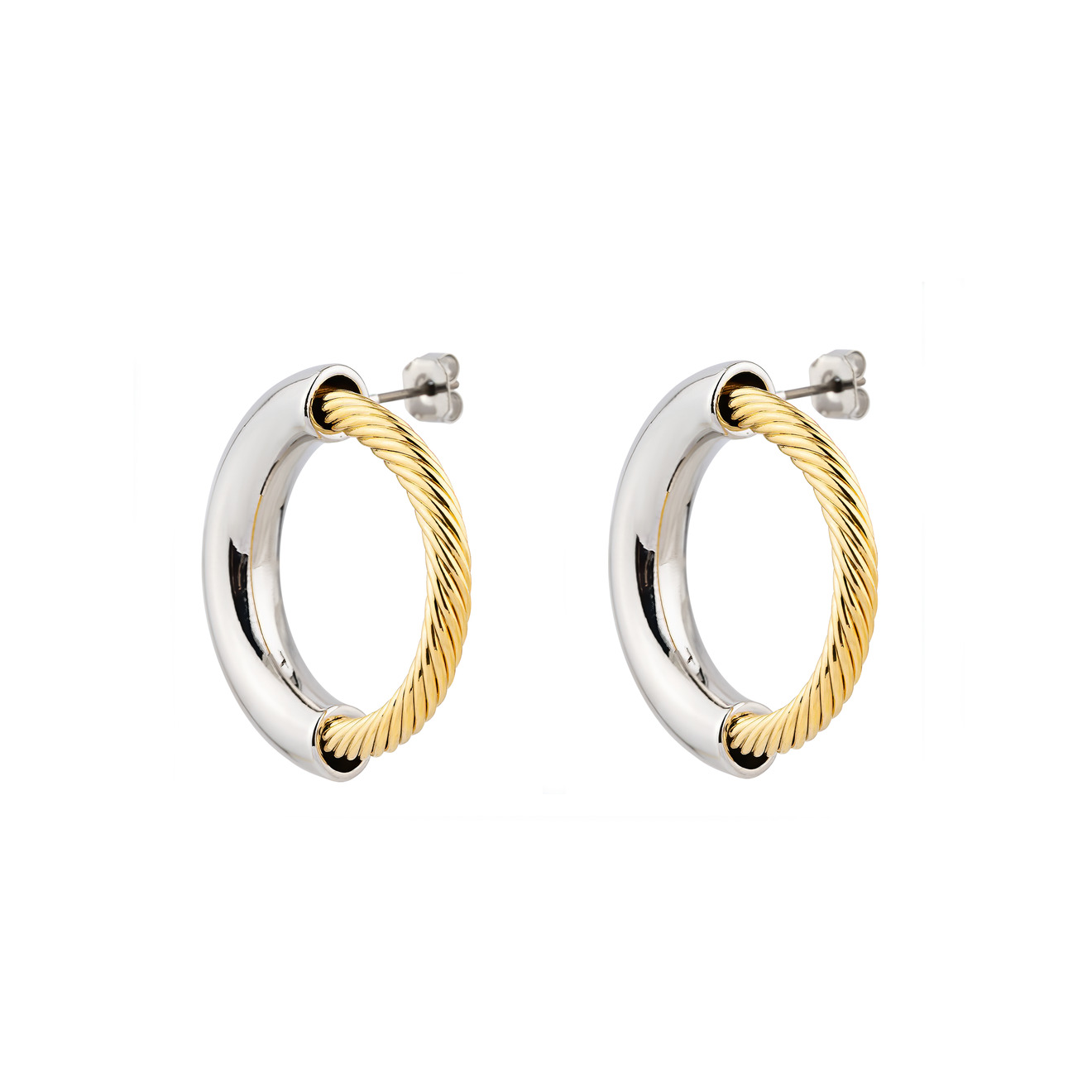 Free Form Jewelry Биколорные серьги-круги lisa smith двойные биколорные серьги