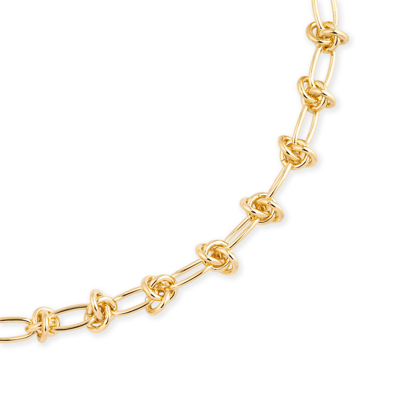Aqua Золотистое колье-цепь с узелками aqua золотистое колье цепь с медальоном с белым сердцем