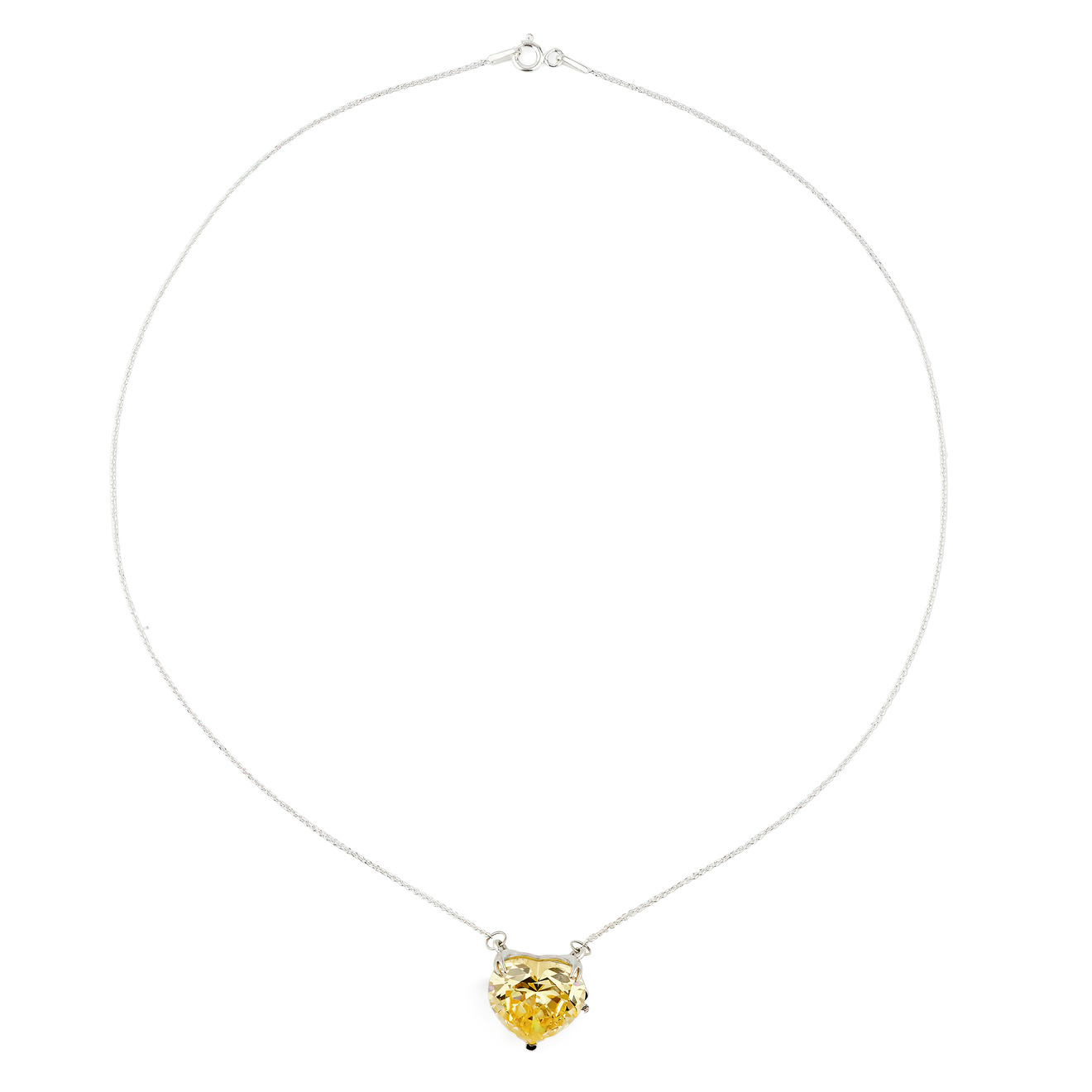 AMOVA Кулон с желтым фабулитом в форме сердца ожерелье с фото на заказ кулон в форме сердца с ультразвуковым изображением персонализированное ожерелье с гравировкой семейный сувенир