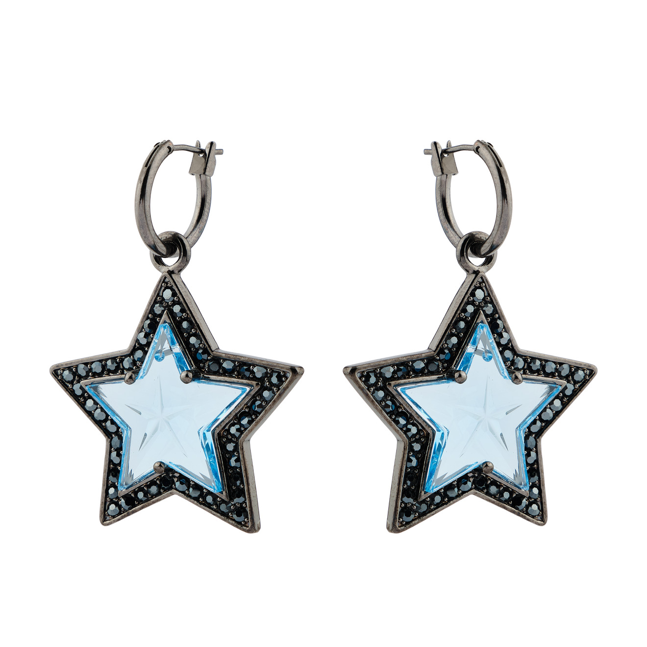 Herald Percy Черненые серьги-звезды с кристаллами-звездами skye серебряные серьги с белыми кристаллами звездами