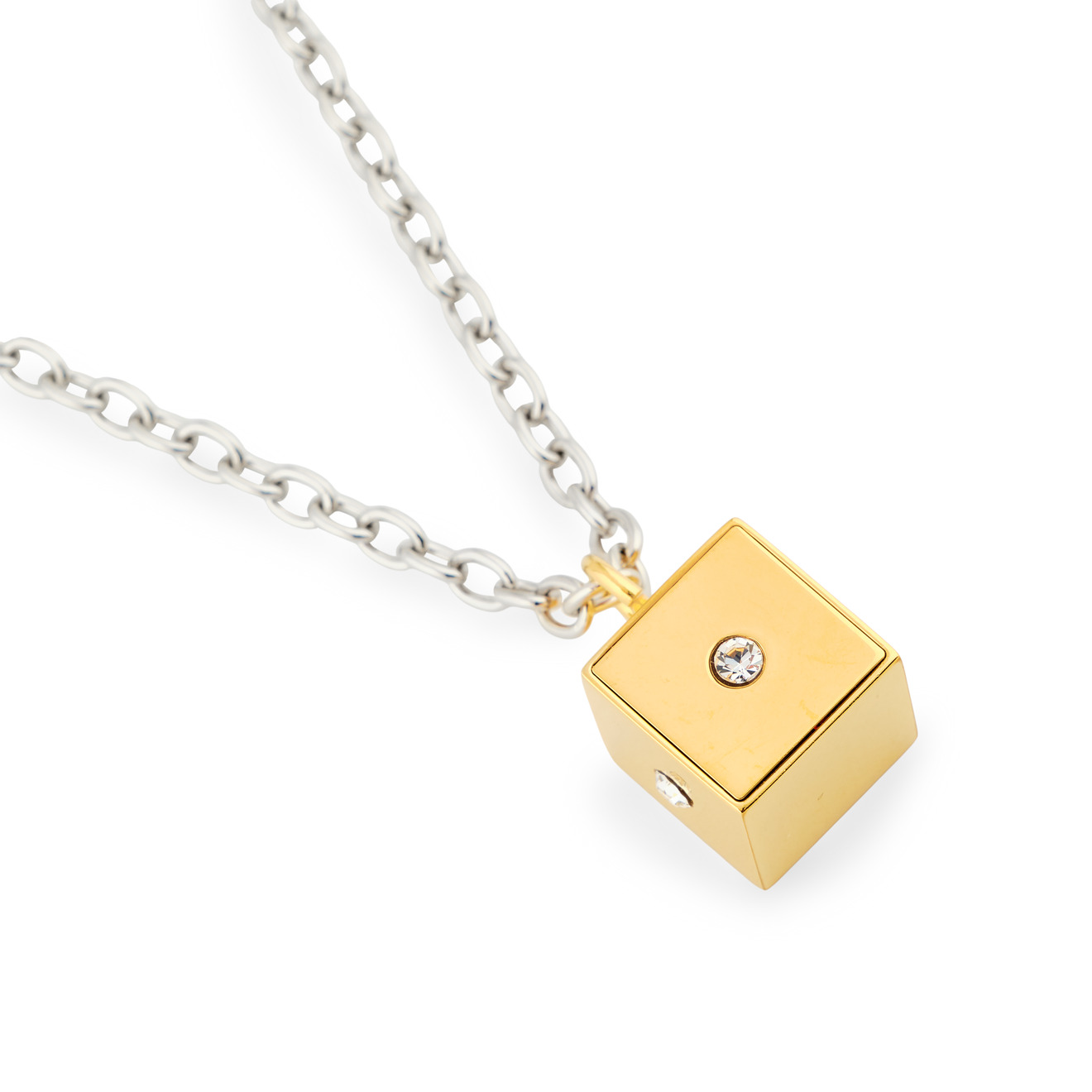 Marni Колье-подвеска золотистый кубик с гравировкой из кристаллов подвеска кулон на шею золотистый бижутерия xuping
