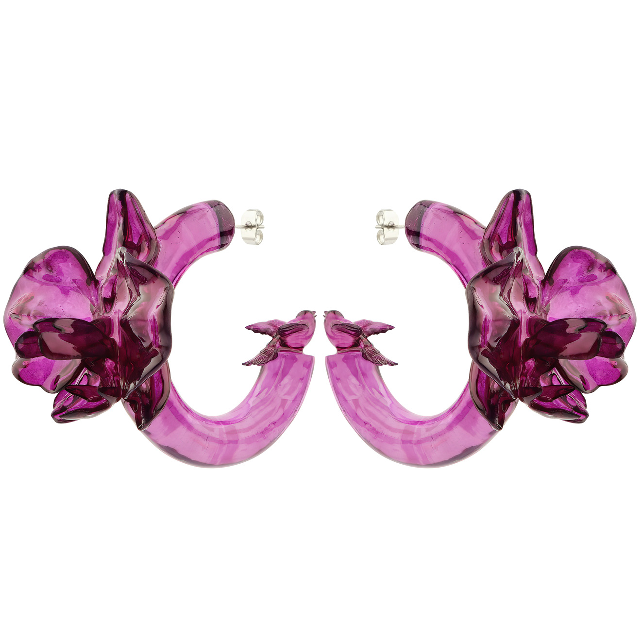 Marcela Lopez Фиолетовые серьги с цветами
