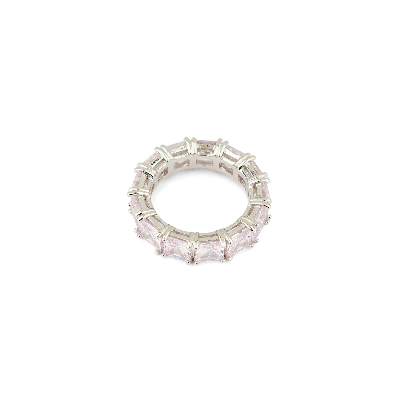Holy Silver Кольцо из серебра с дорожкой из розовых кристаллов