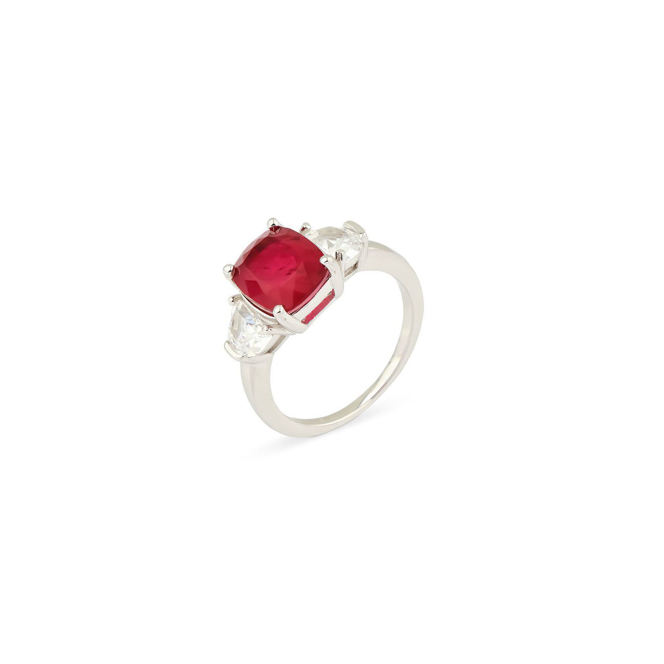 Holy Silver Кольцо из серебра с крупным красным кристаллом lisa smith золотистые серьги с крупным красным кристаллом и жемчугом