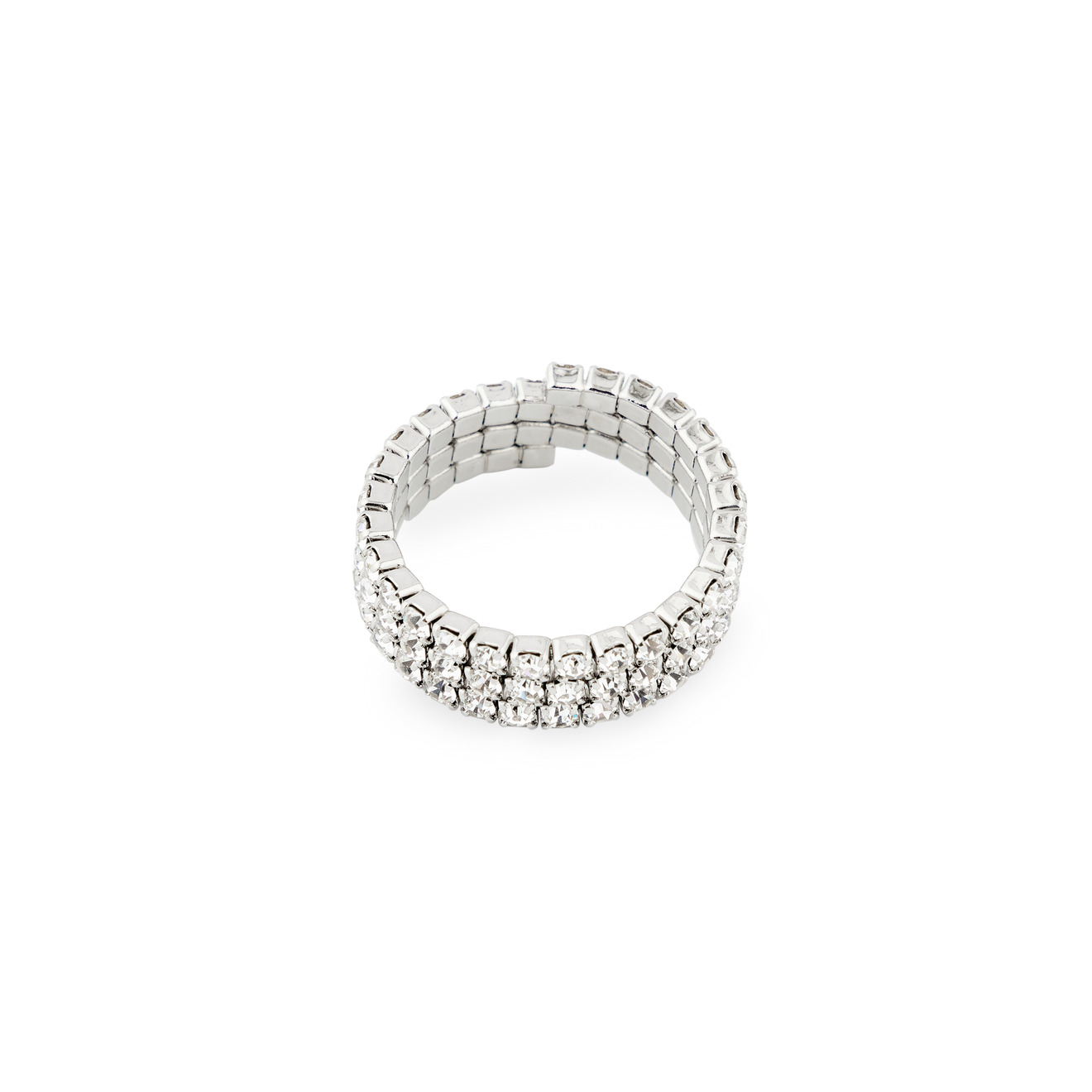 Herald Percy Серебристое кольцо из кристаллов herald percy серебристое многоуровневое кольцо из белых и розовых кристаллов и жемчужин