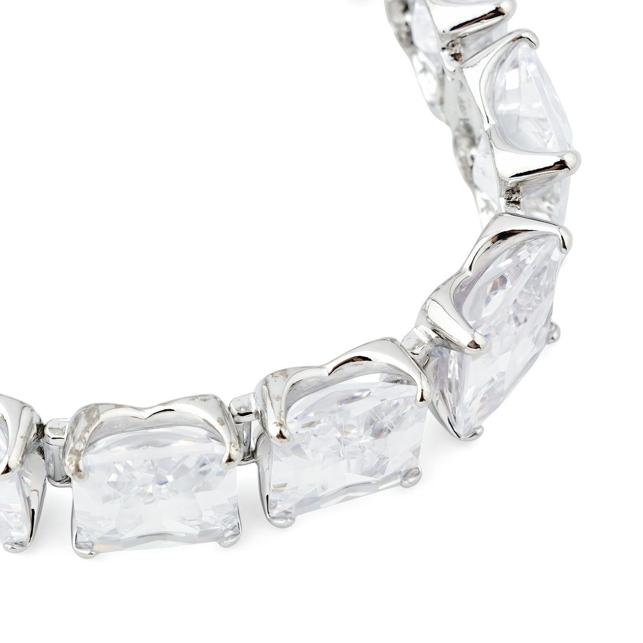 herald percy серебристая цепь со звеньями из кристаллов Herald Percy Серебристый браслет из крупных кристаллов