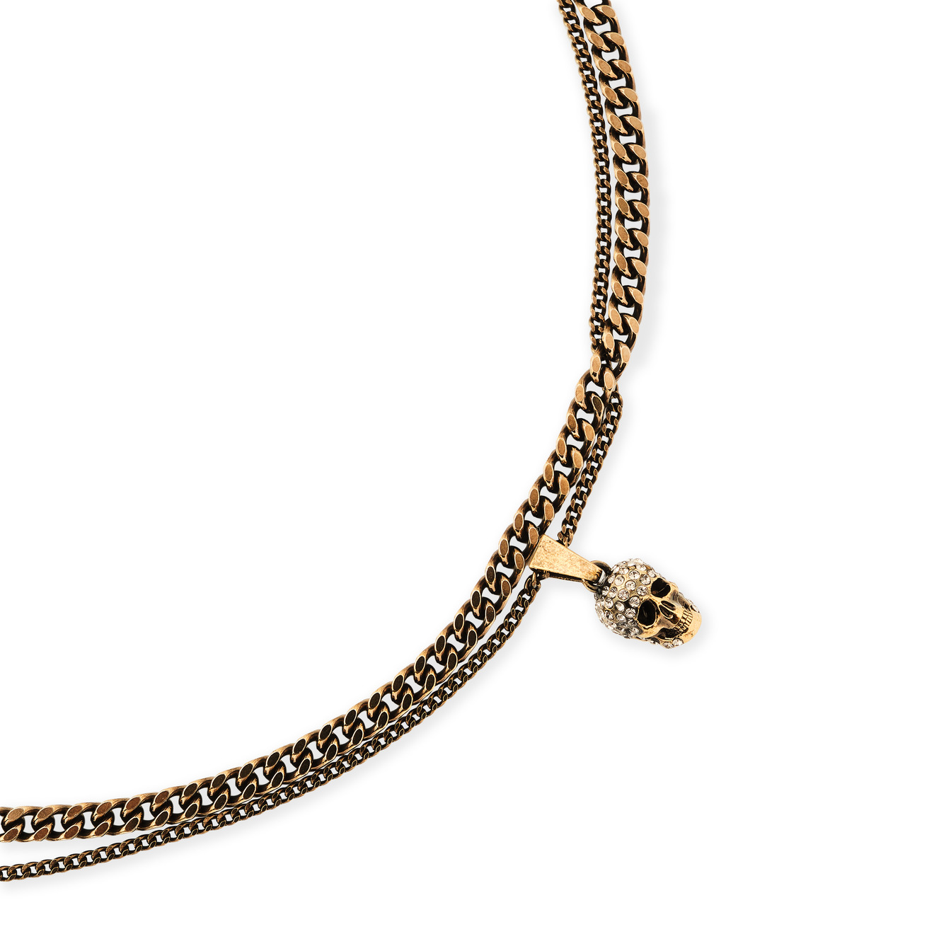 Alexander McQueen Колье с двумя цепями PAVE luxury pave rhinestone wide bracelets